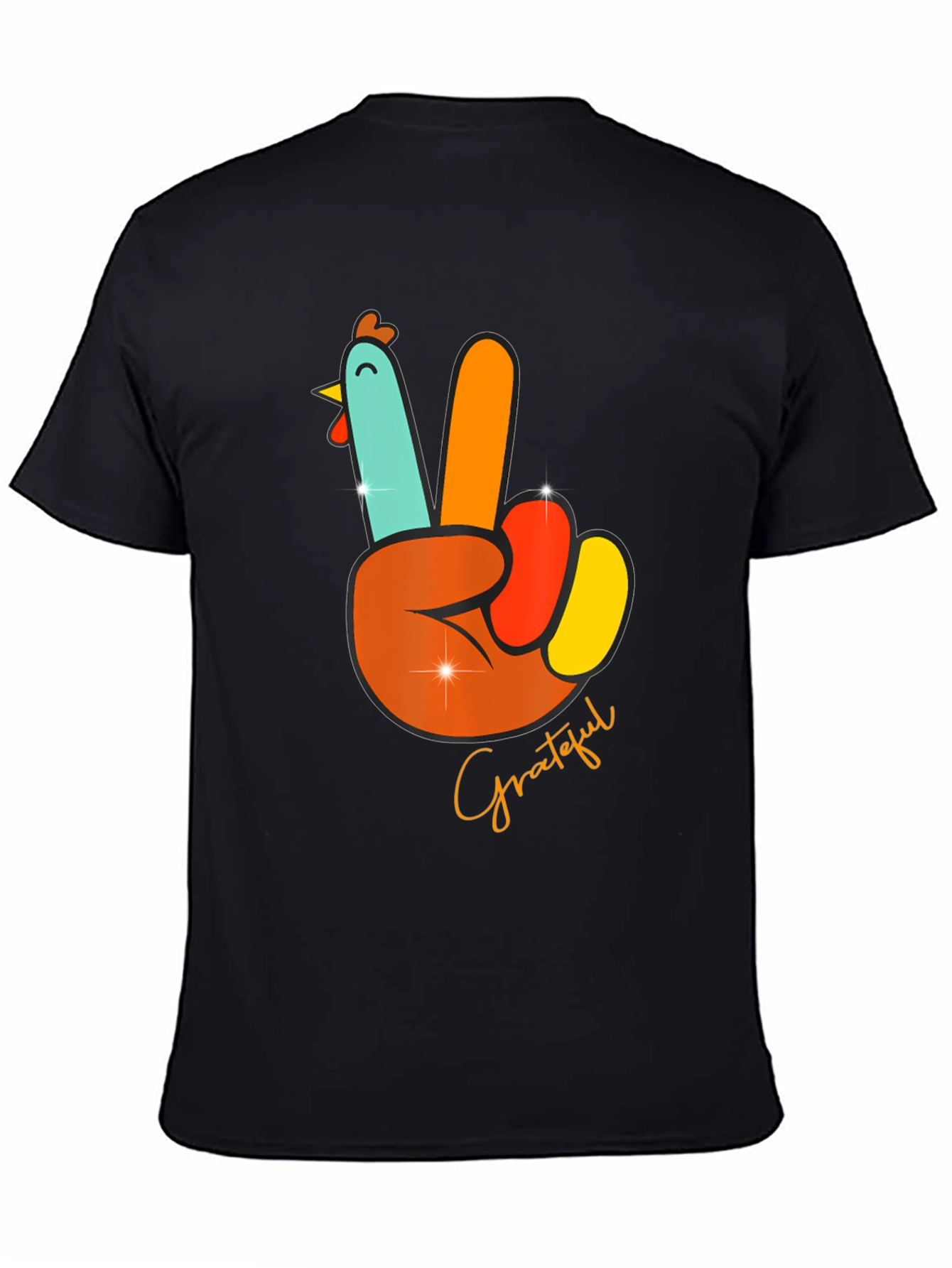 Grateful Turkey Peace Sign T-Shirt