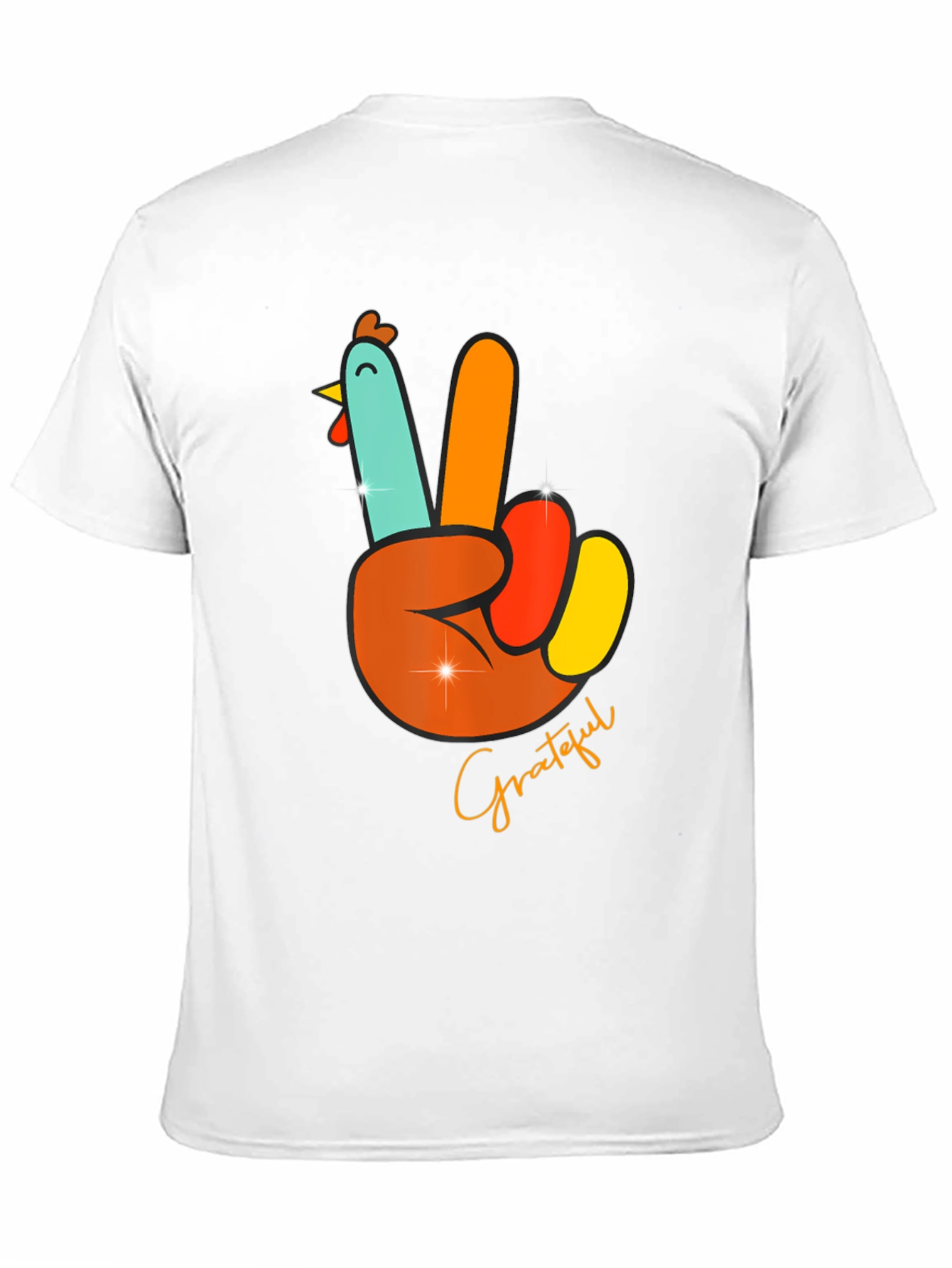 Grateful Turkey Peace Sign T-Shirt