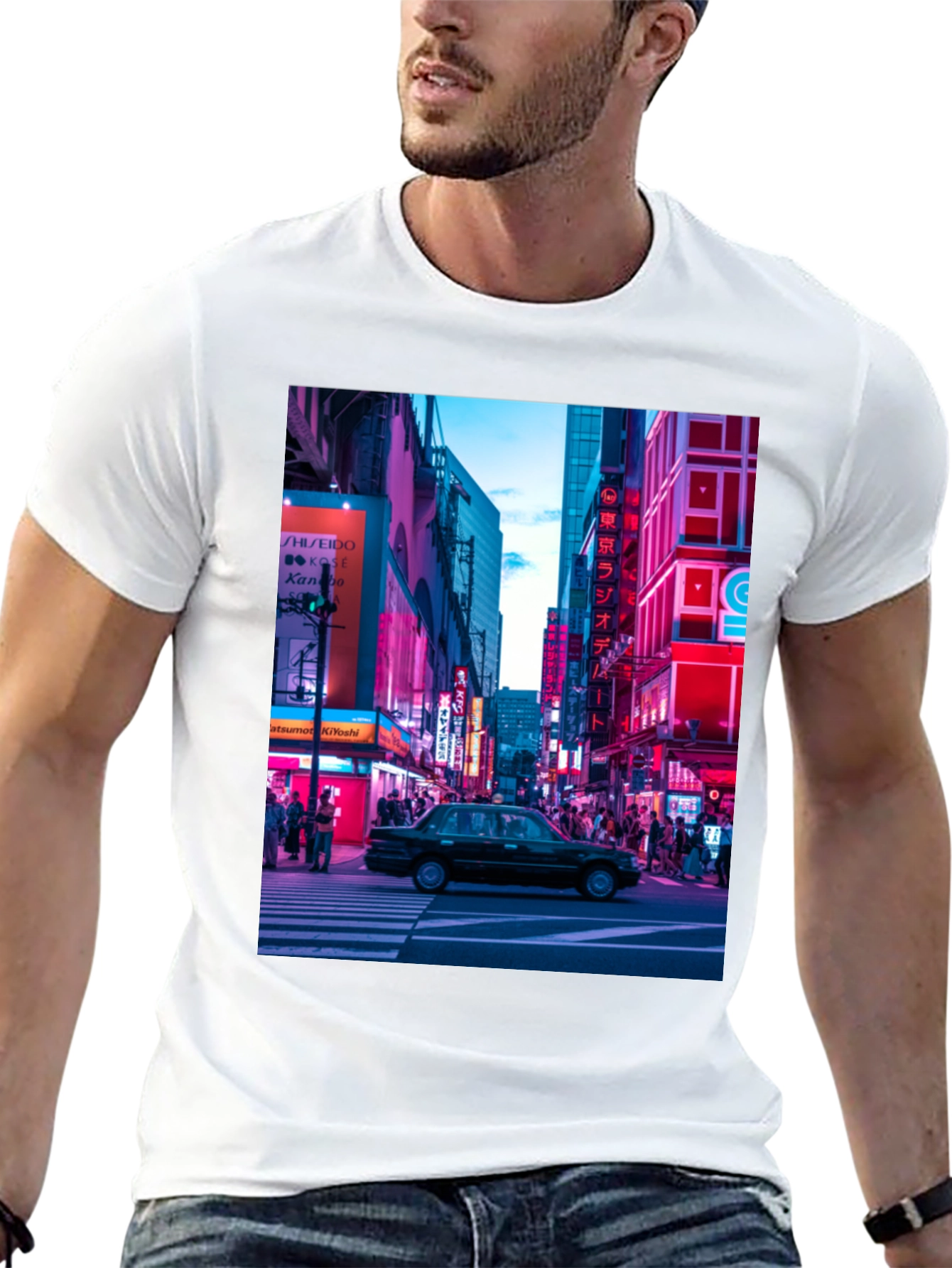 Neon Cityscape Graphic Tee