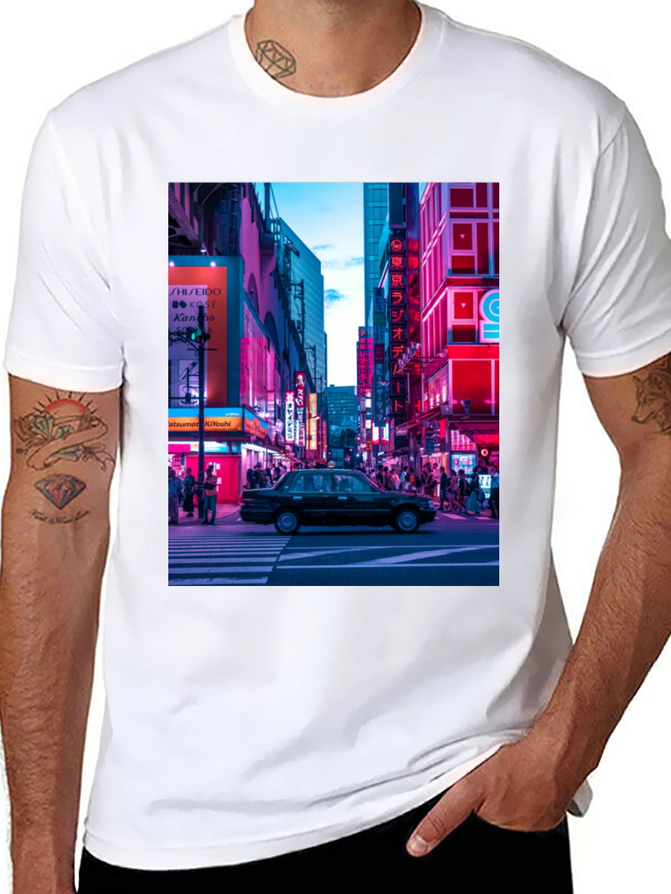 Neon Cityscape Graphic Tee