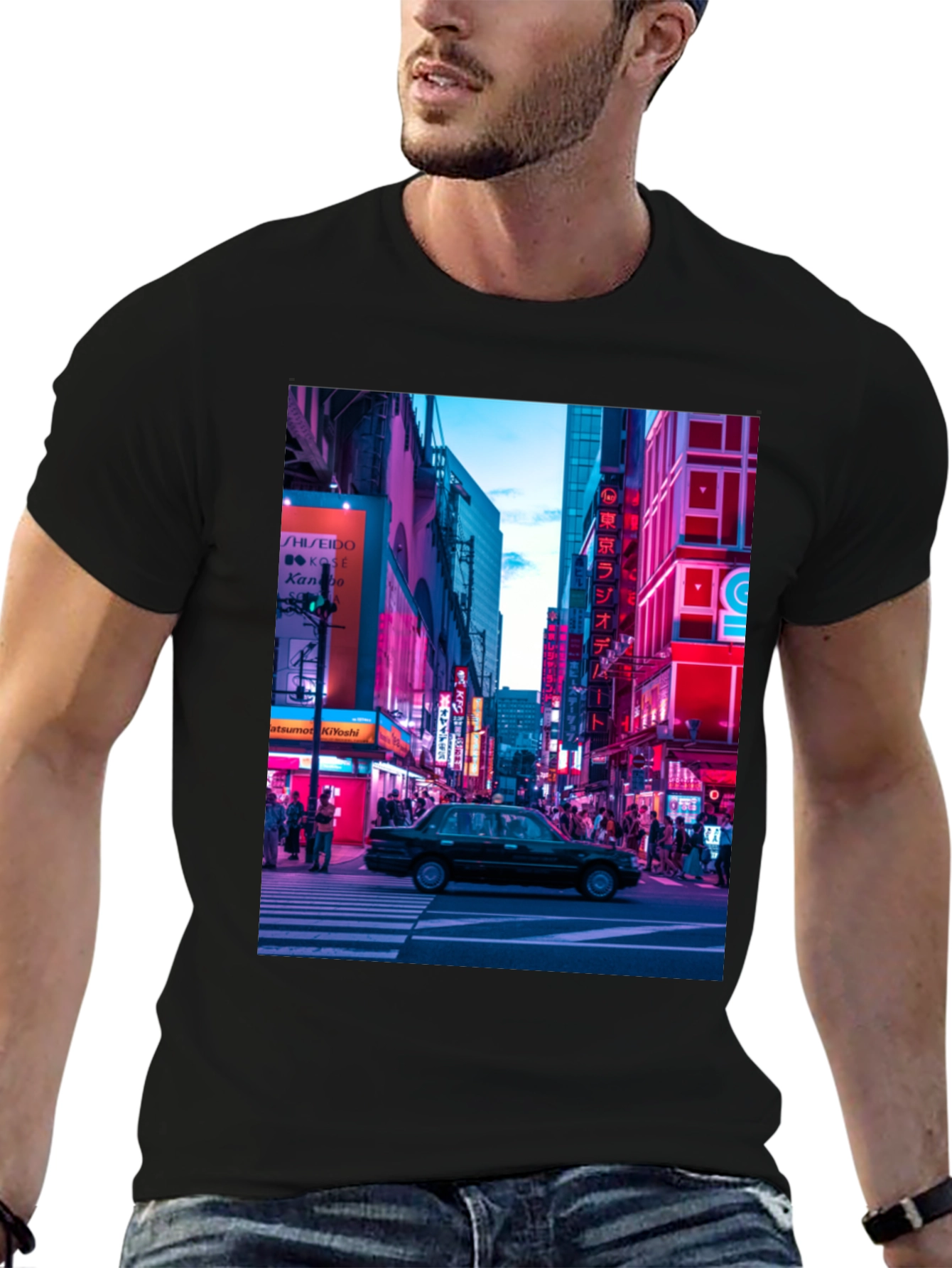Neon Cityscape Graphic Tee