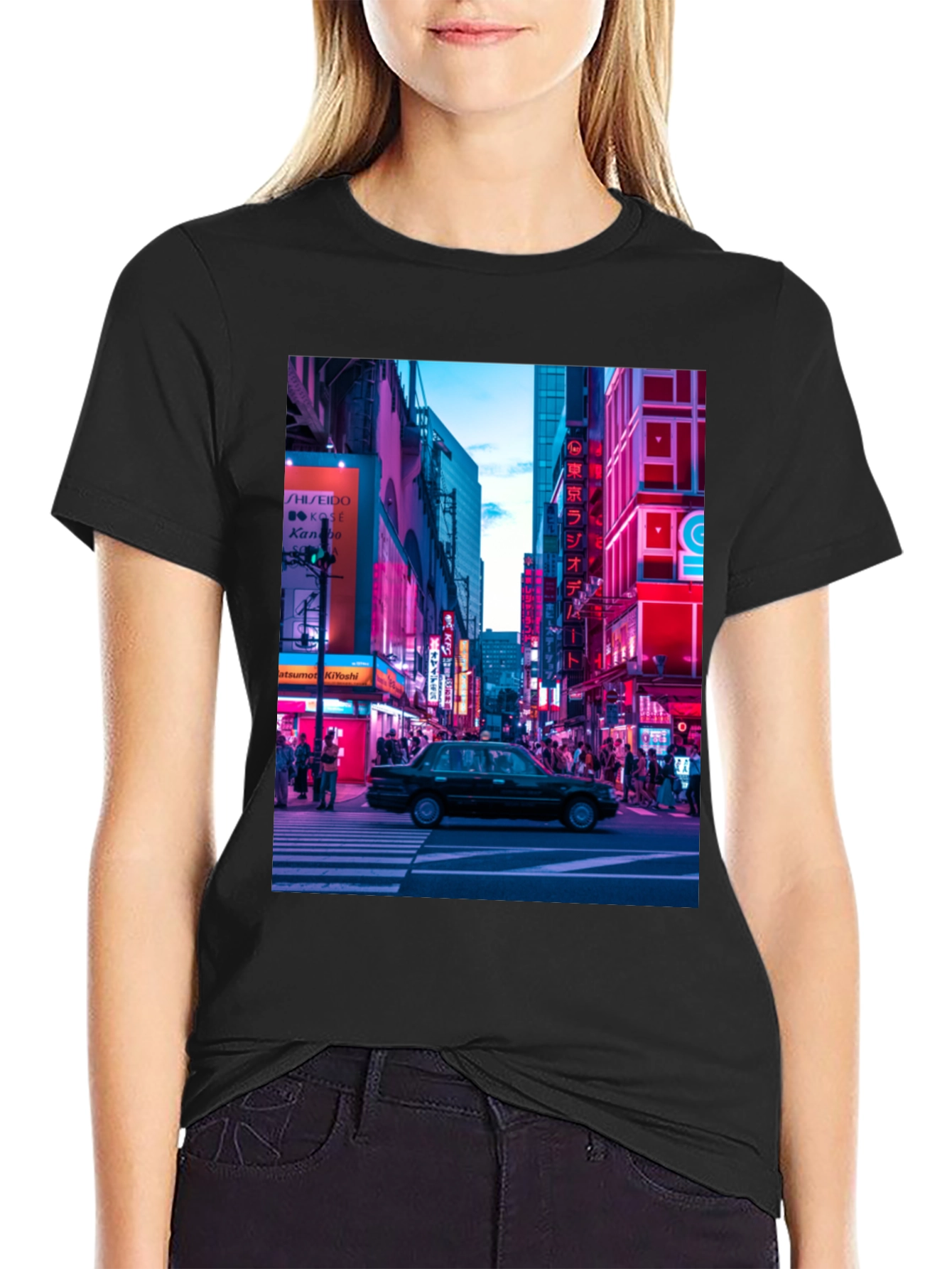 Neon Cityscape Graphic Tee
