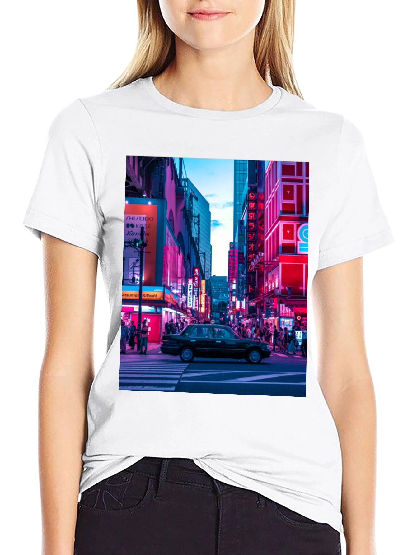 Neon Cityscape Graphic Tee