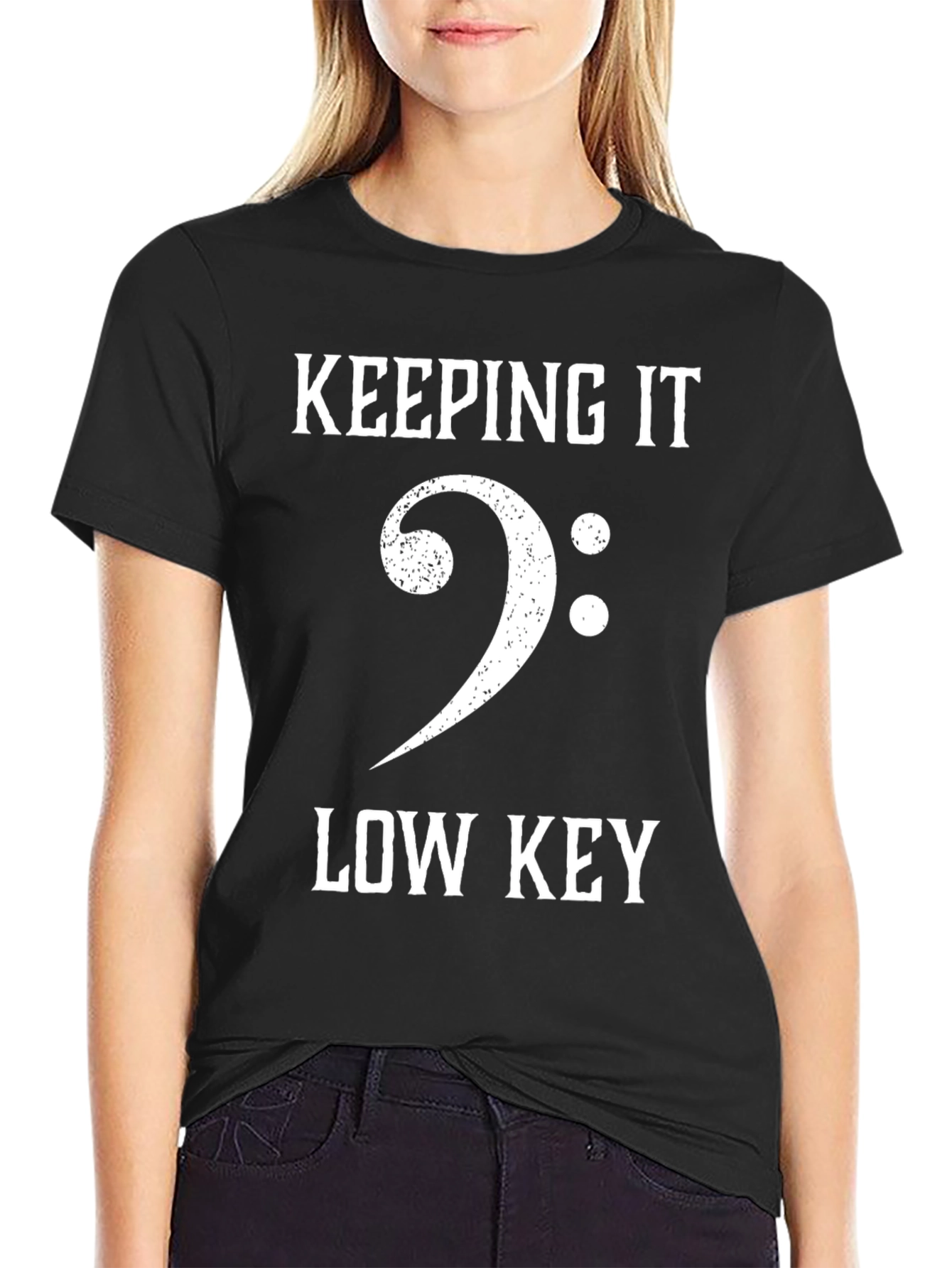 Keeping It Low Key Bass Clef T-Shirt