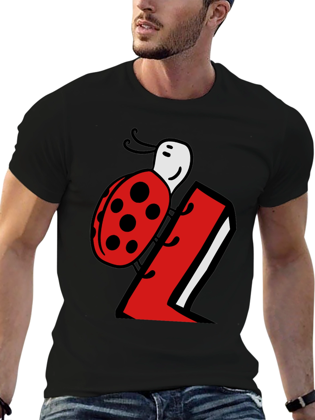 Ladybug Number 1 Black T-Shirt