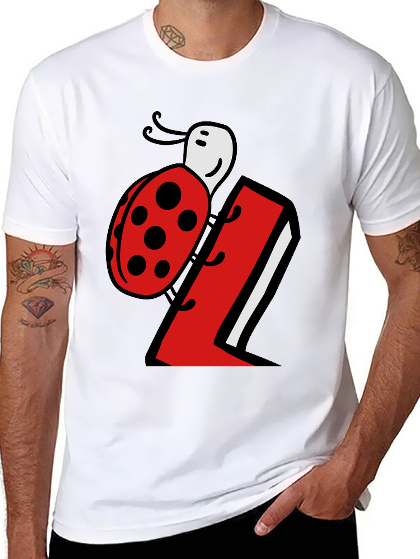 Ladybug Number 1 Black T-Shirt
