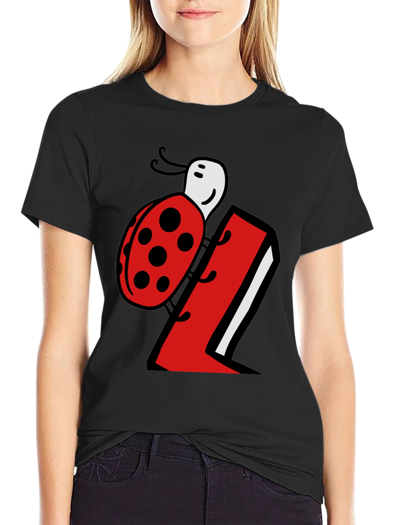 Ladybug Number 1 Black T-Shirt