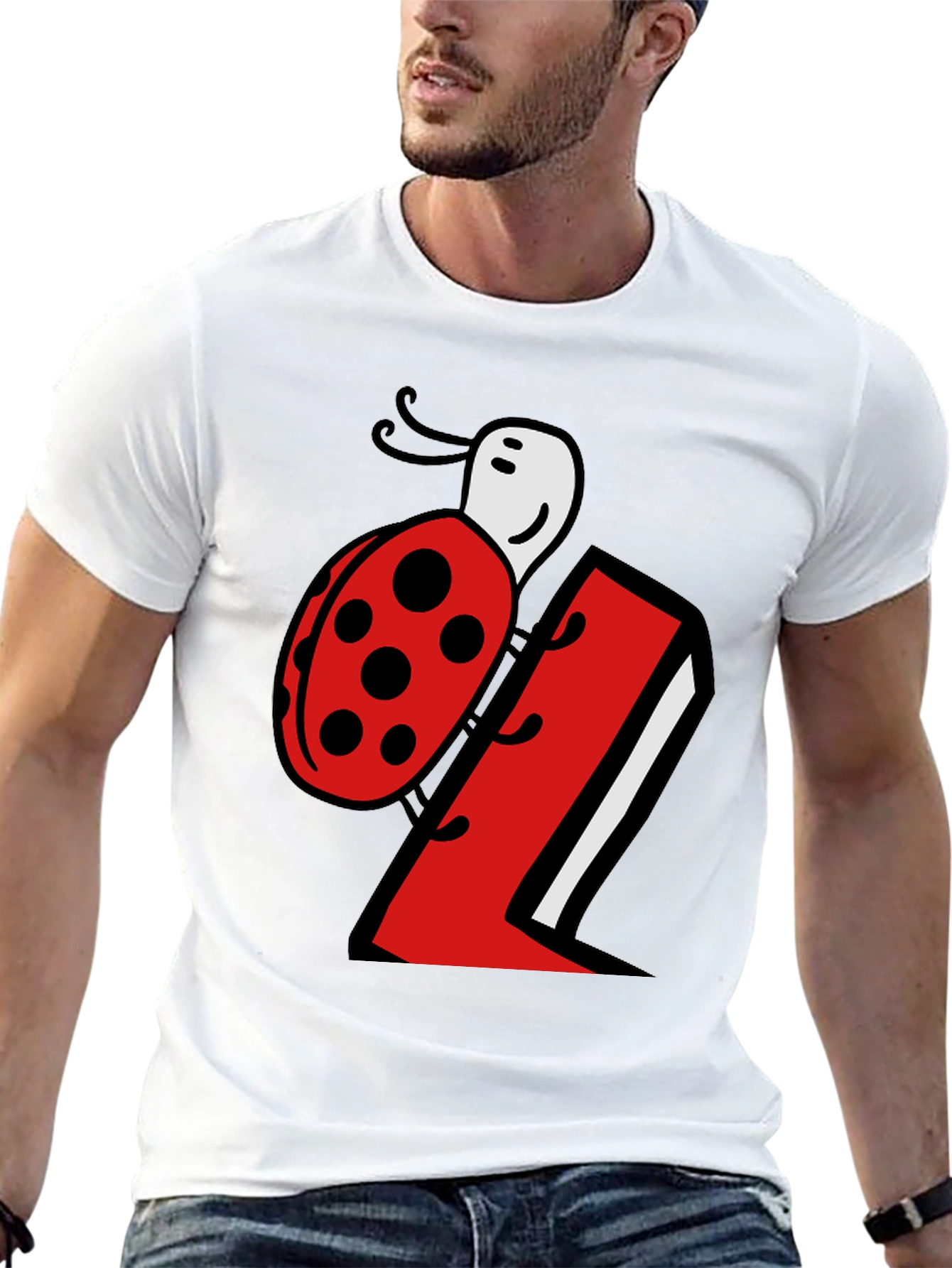 Ladybug Number 1 Black T-Shirt