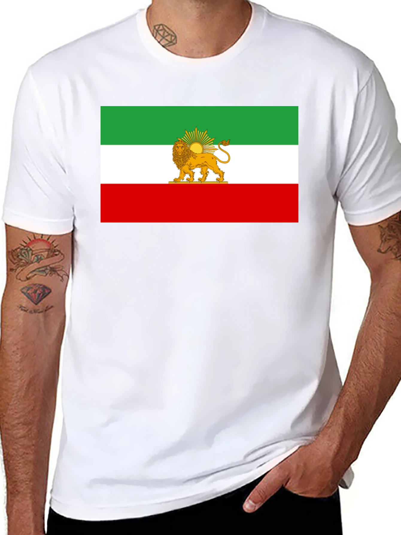 Iran Flag Lion & Sun Graphic Tee