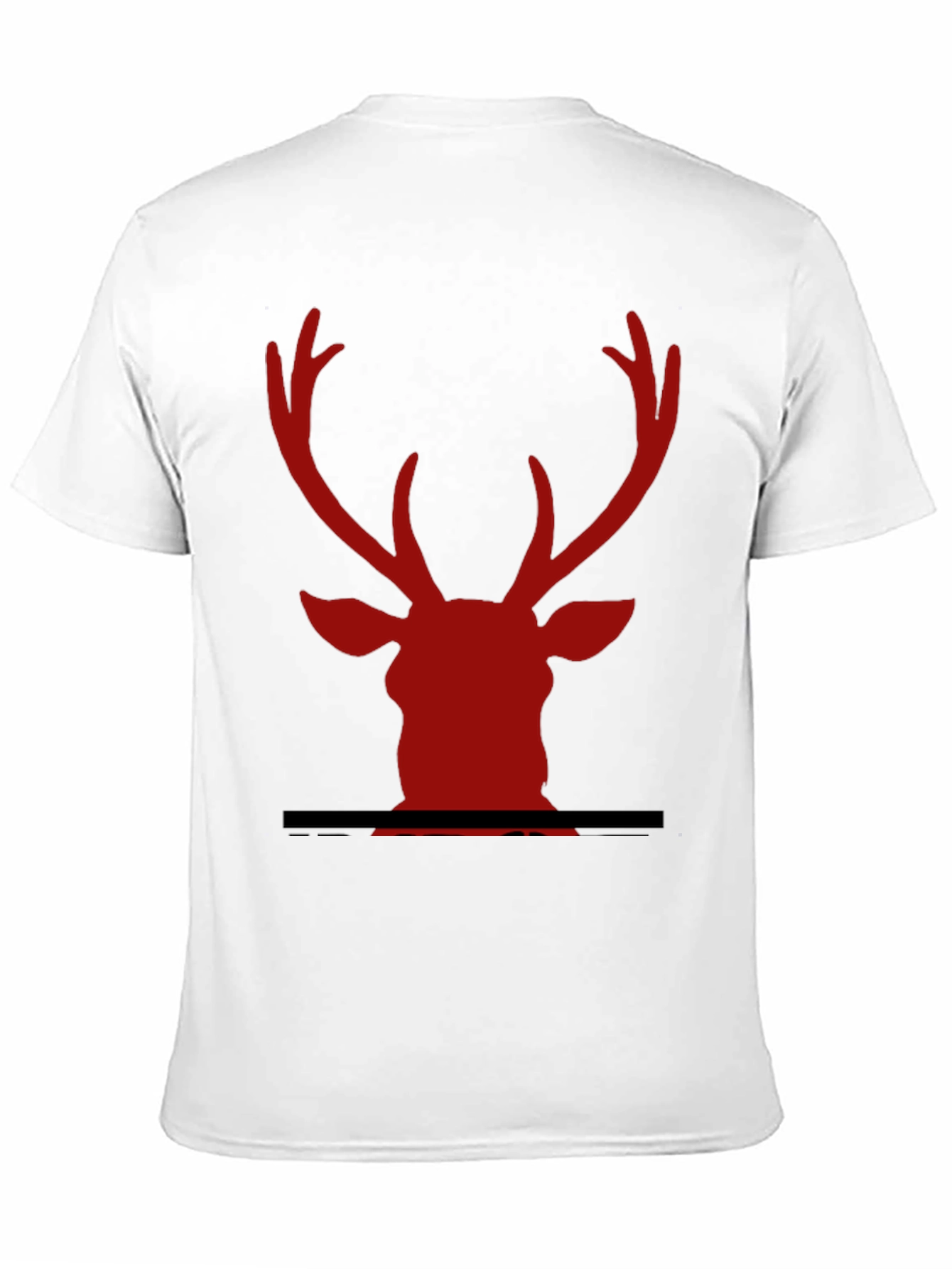 Red Deer Head Graphic Black T-Shirt