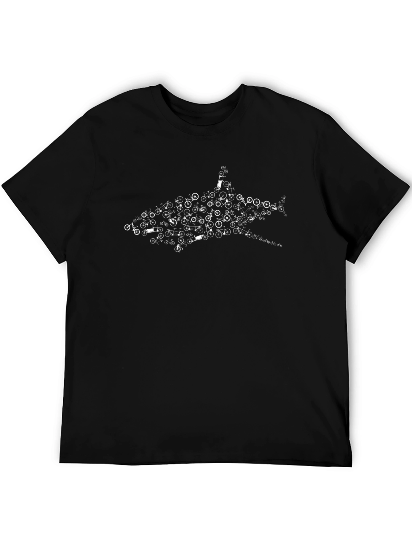 Shark Bicycle T-Shirt - Black Cotton Tee