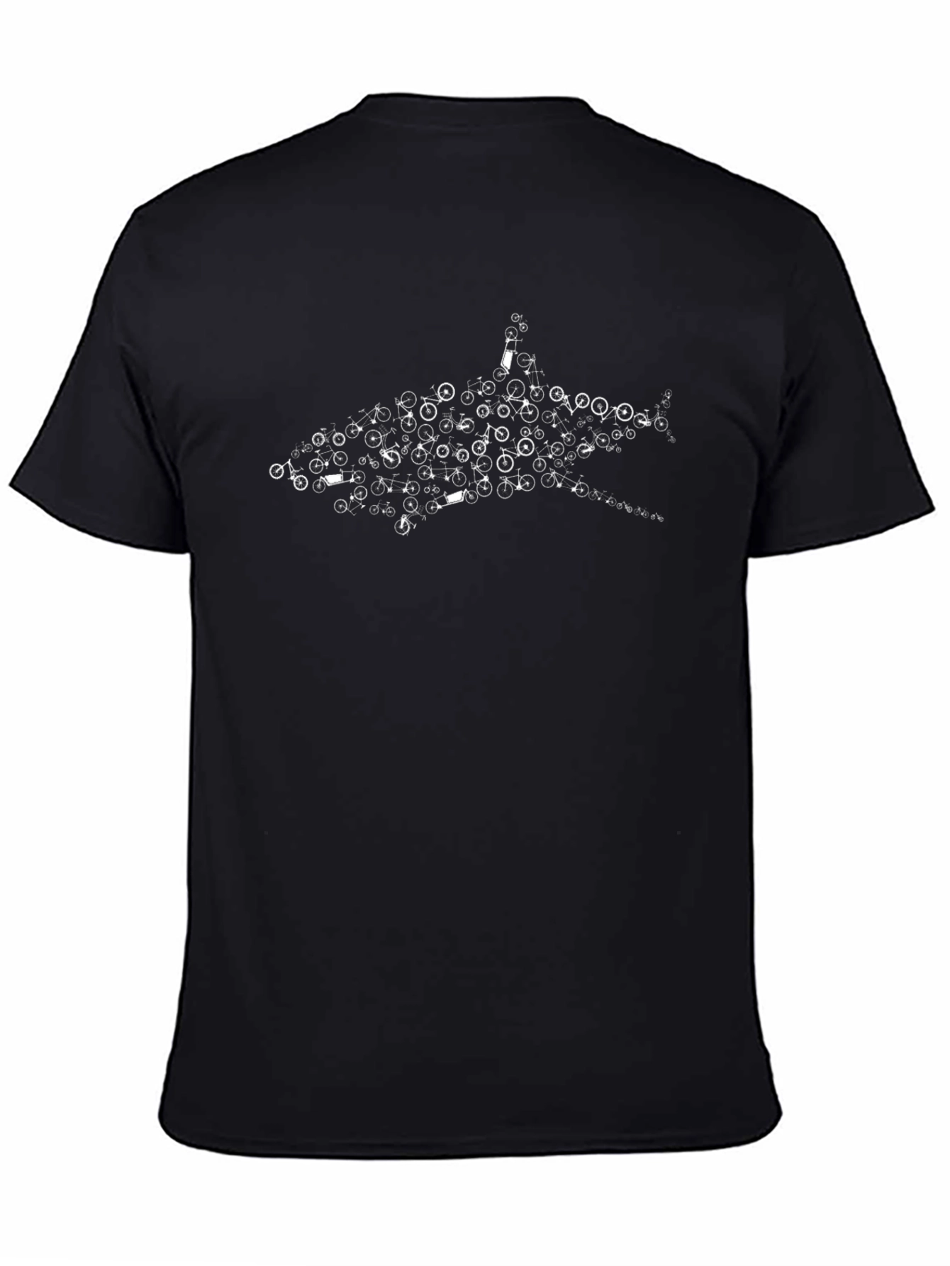 Shark Bicycle T-Shirt - Black Cotton Tee