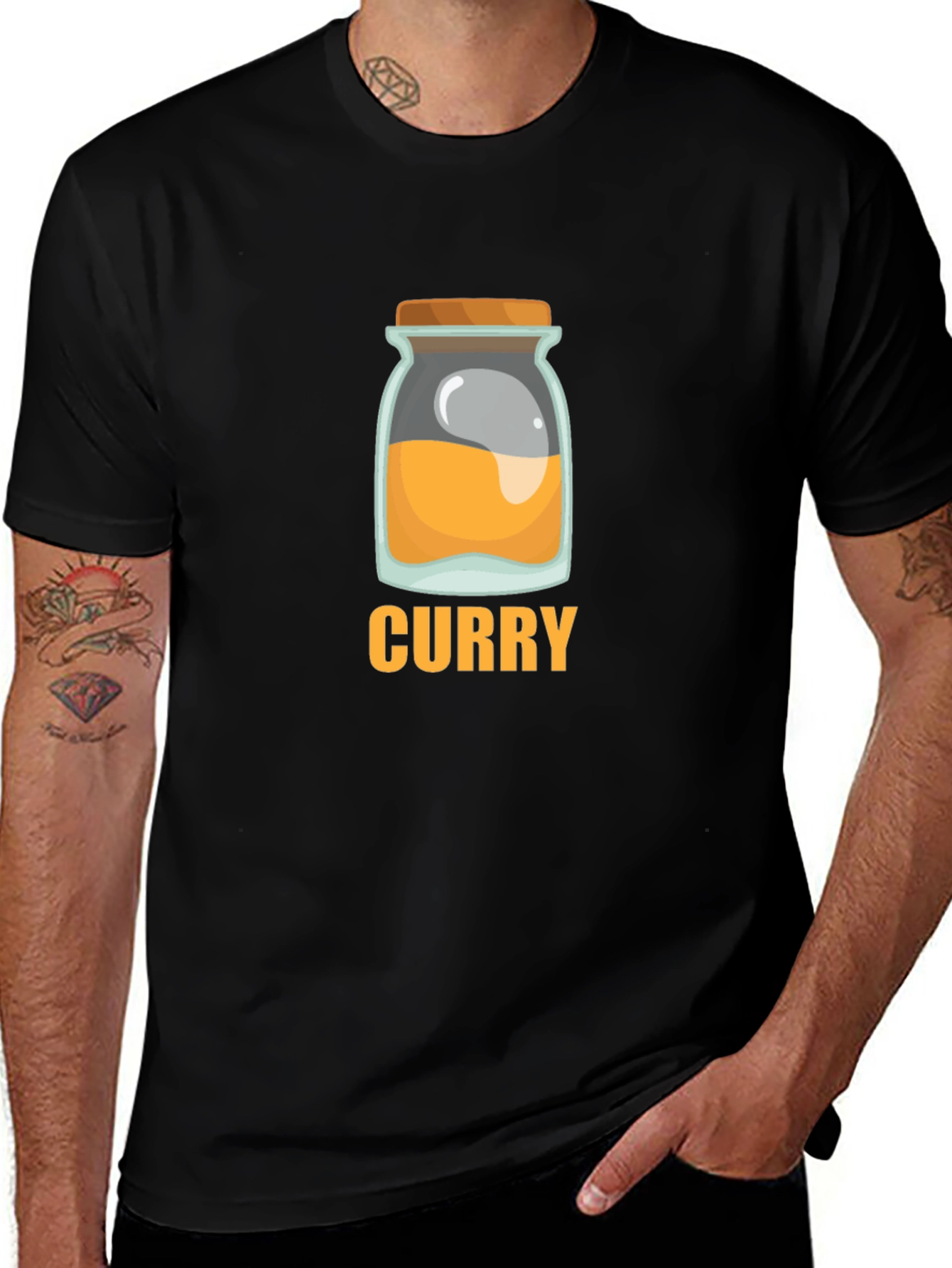 Curry Jar Graphic T-Shirt - Unique Foodie Tee
