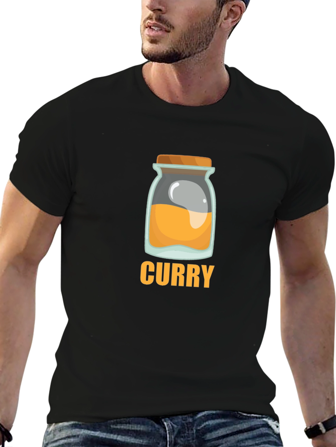 Curry Jar Graphic T-Shirt - Unique Foodie Tee