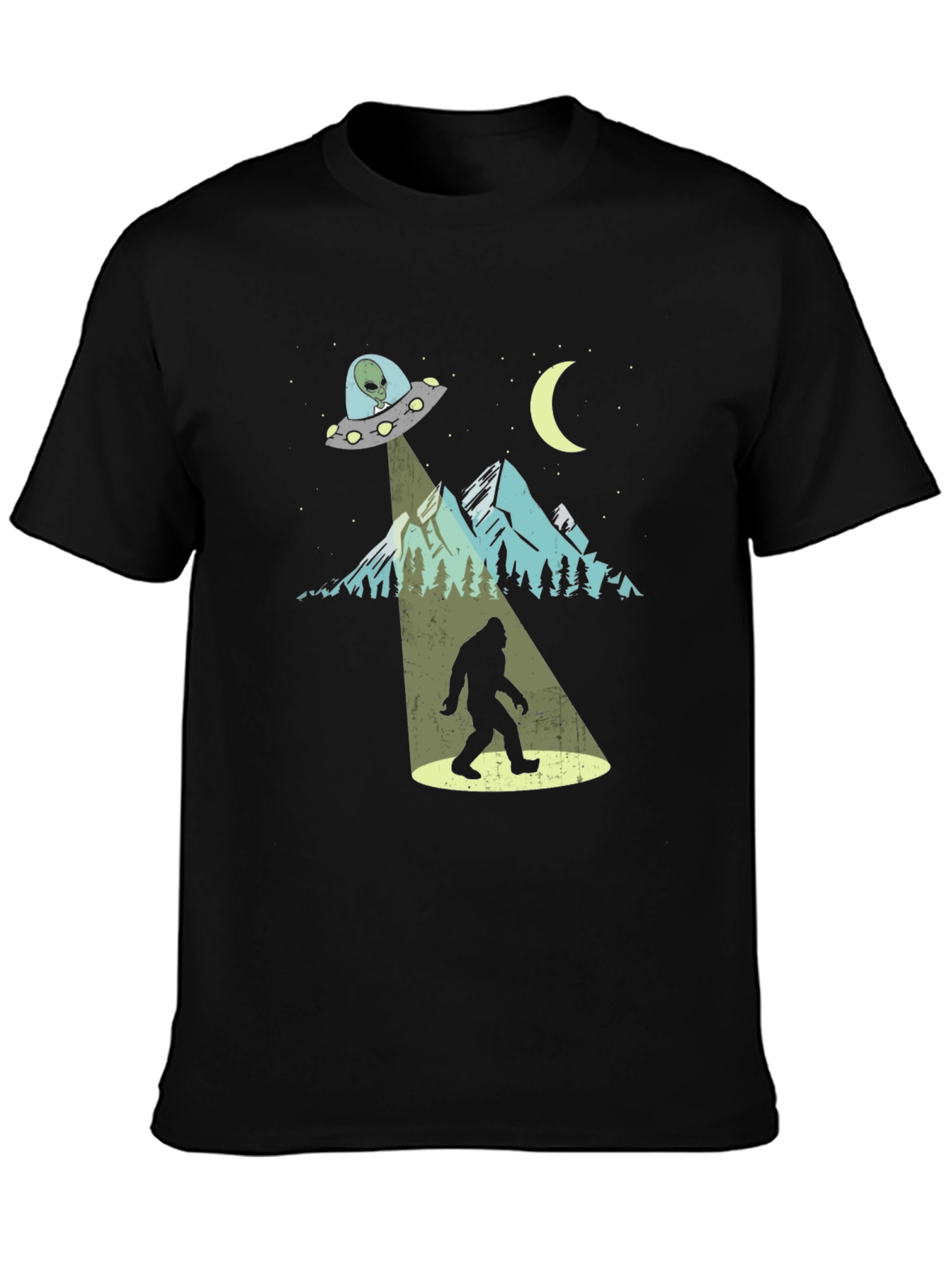UFO Bigfoot T-Shirt - Alien Abduction Tee