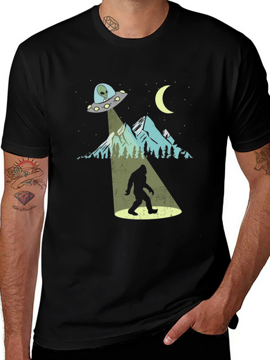 UFO Bigfoot T-Shirt - Alien Abduction Tee