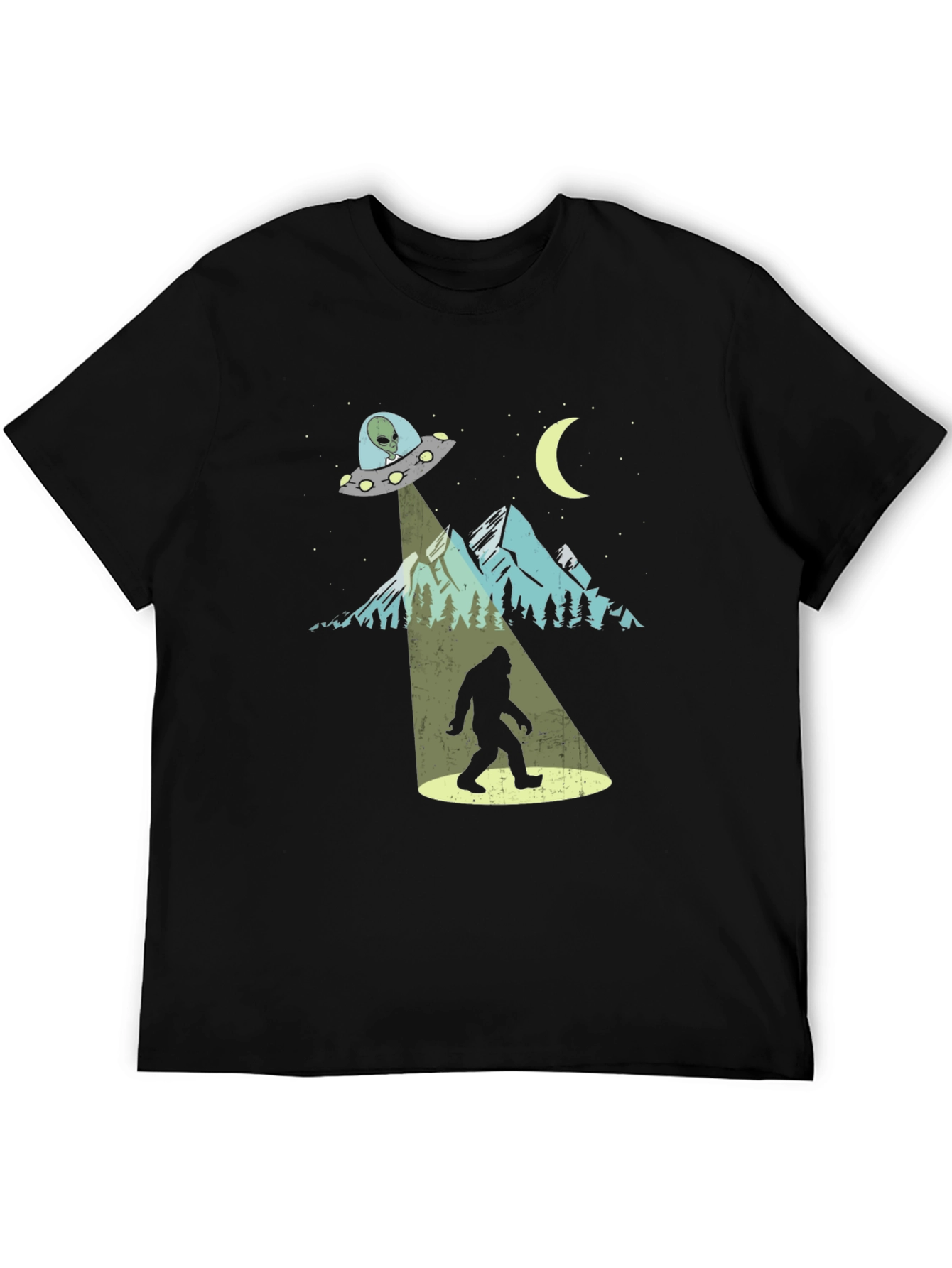 UFO Bigfoot T-Shirt - Alien Abduction Tee