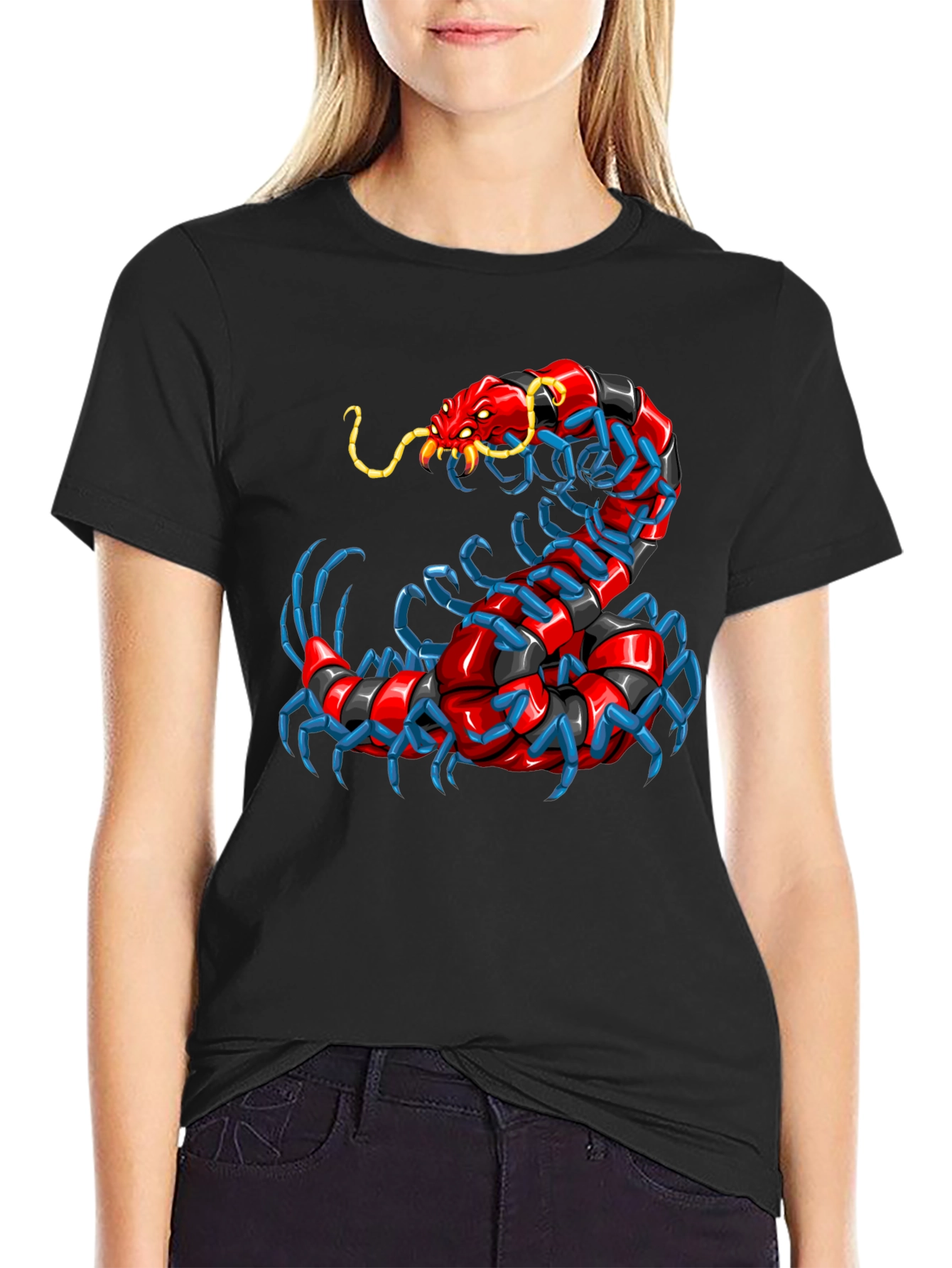 Centipede Graphic T-Shirt - Unique Bug Design
