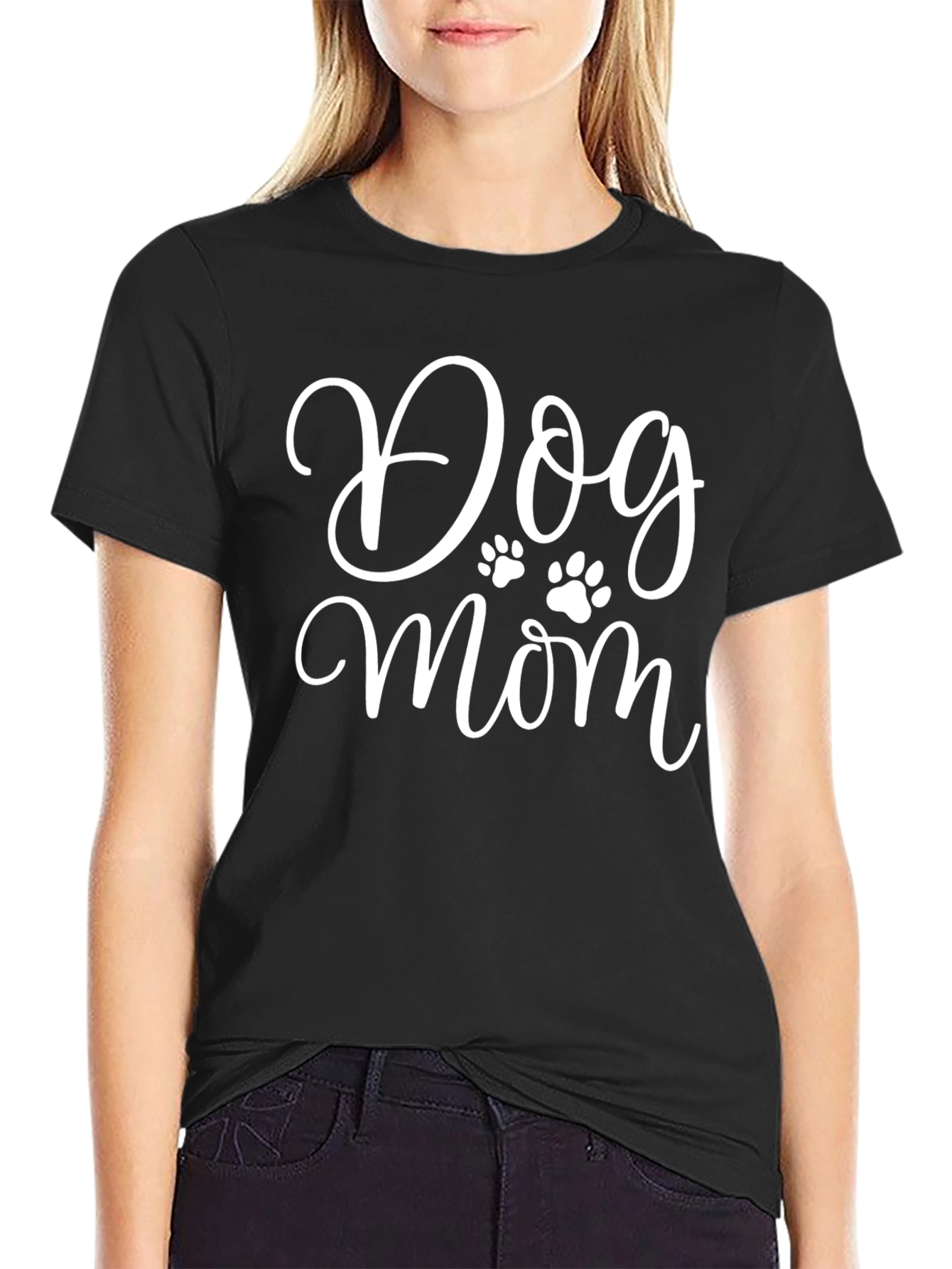 Dog Mom Black T-Shirt