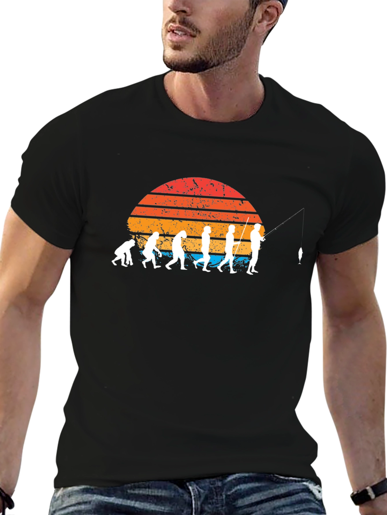 Evolution of Fishing T-Shirt - Retro Style