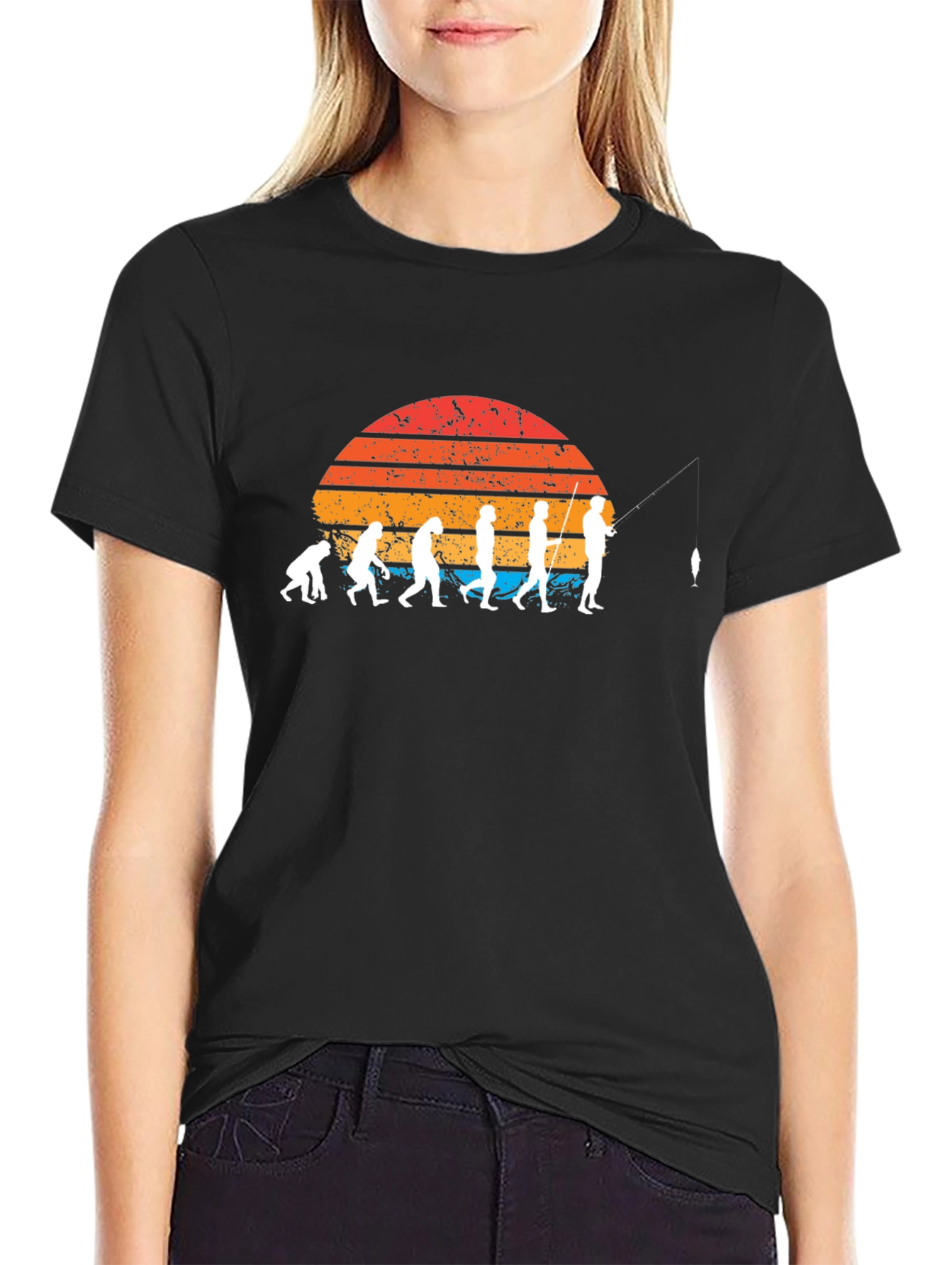 Evolution of Fishing T-Shirt - Retro Style