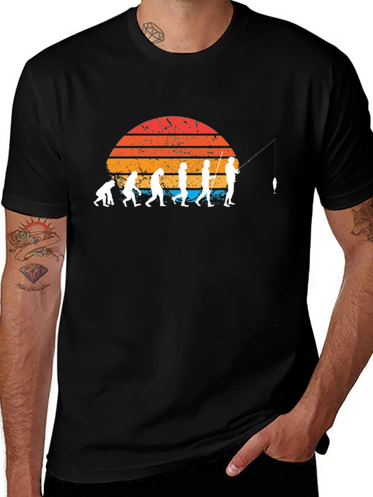 Evolution of Fishing T-Shirt - Retro Style