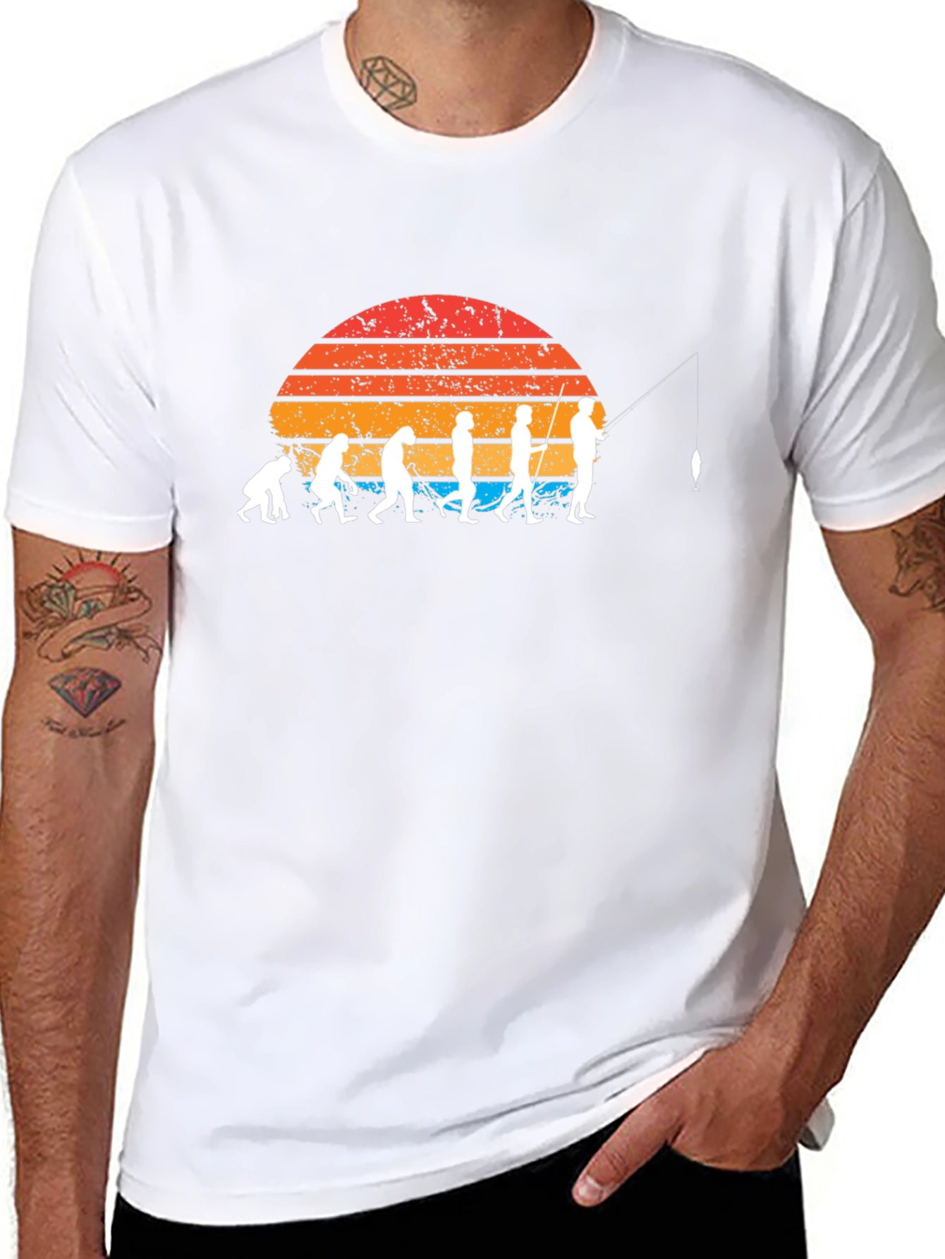 Evolution of Fishing T-Shirt - Retro Style