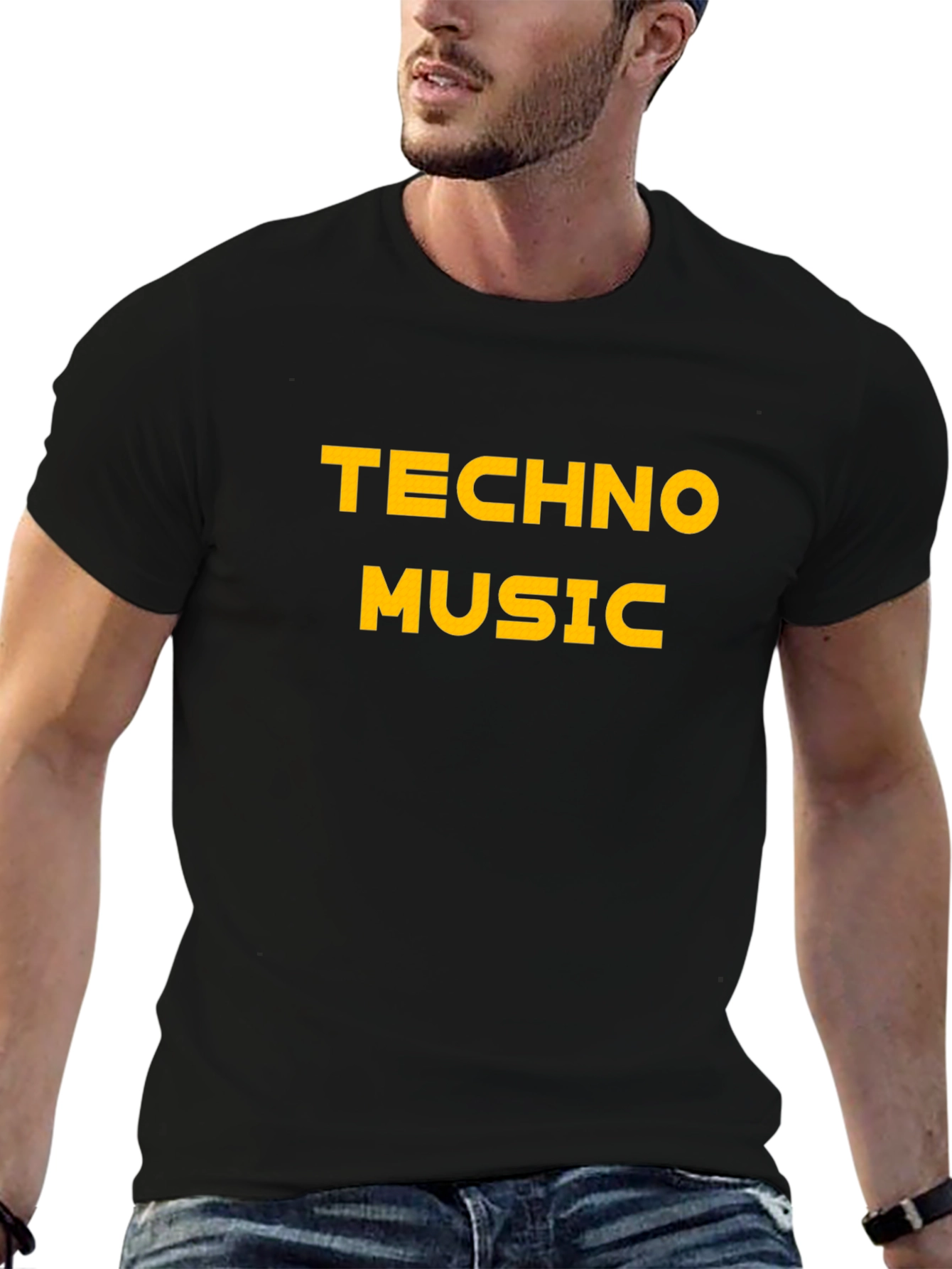 Techno Music Graphic T-Shirt - Black