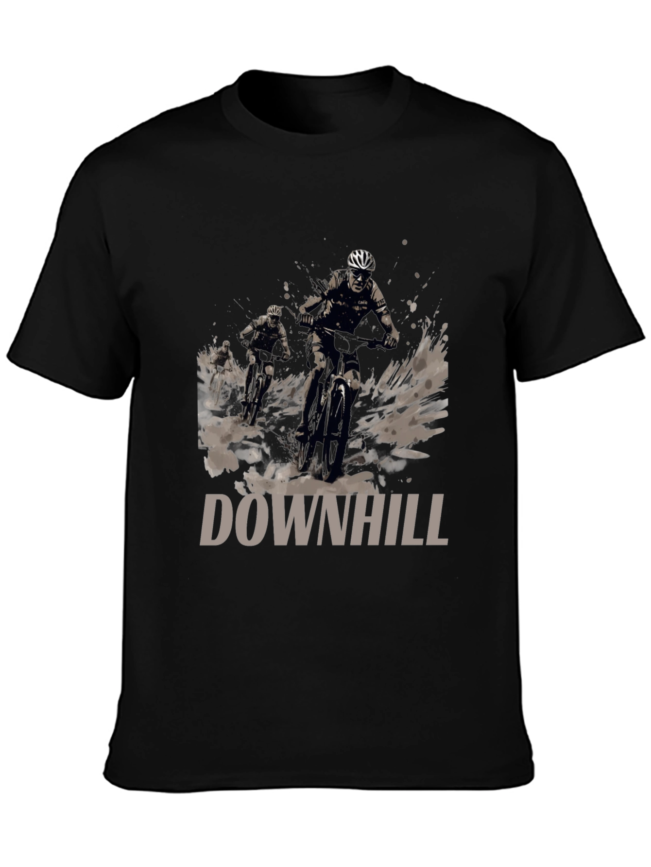 Downhill Mountain Biking Graphic Tee - Black