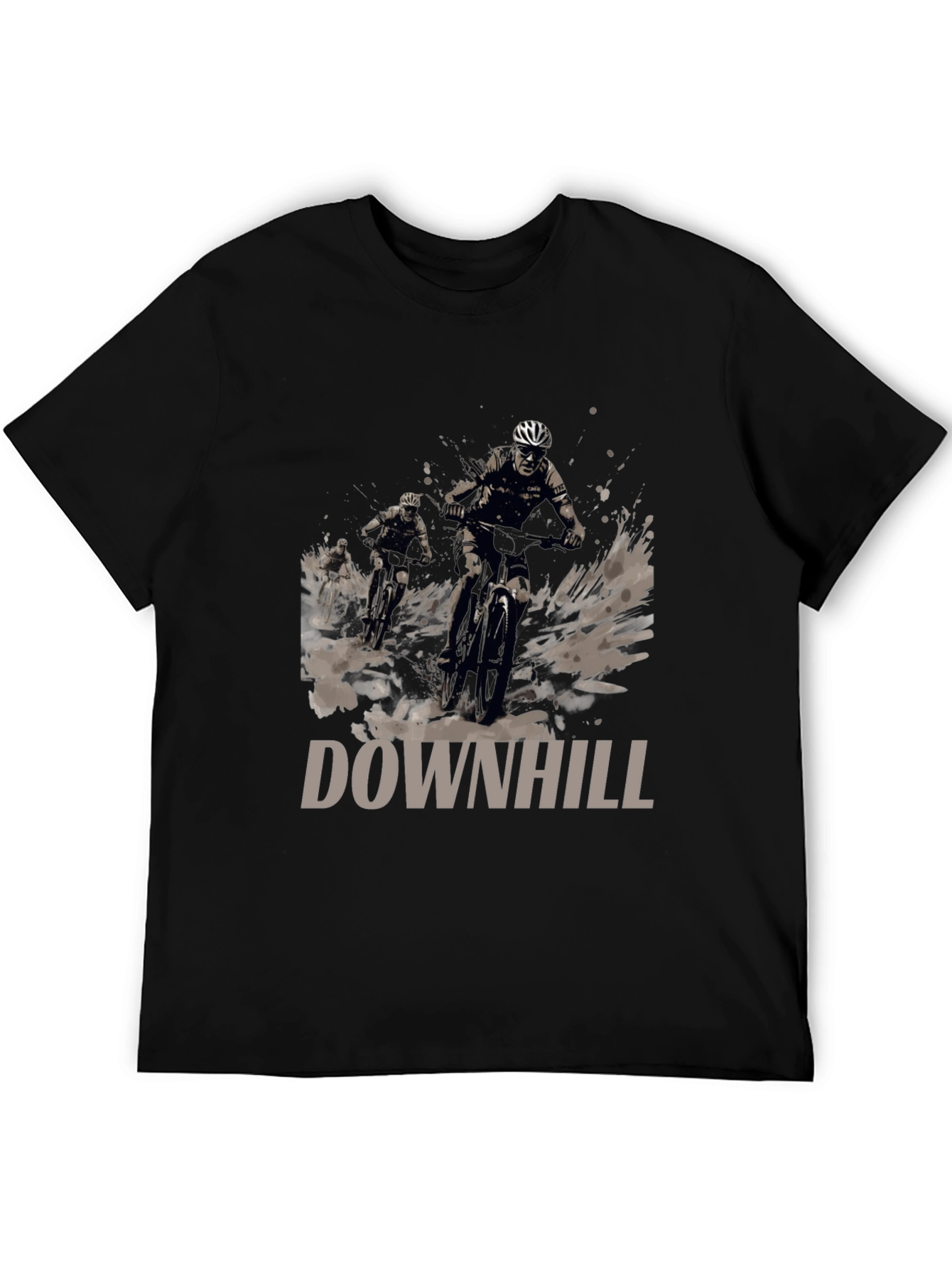 Downhill Mountain Biking Graphic Tee - Black