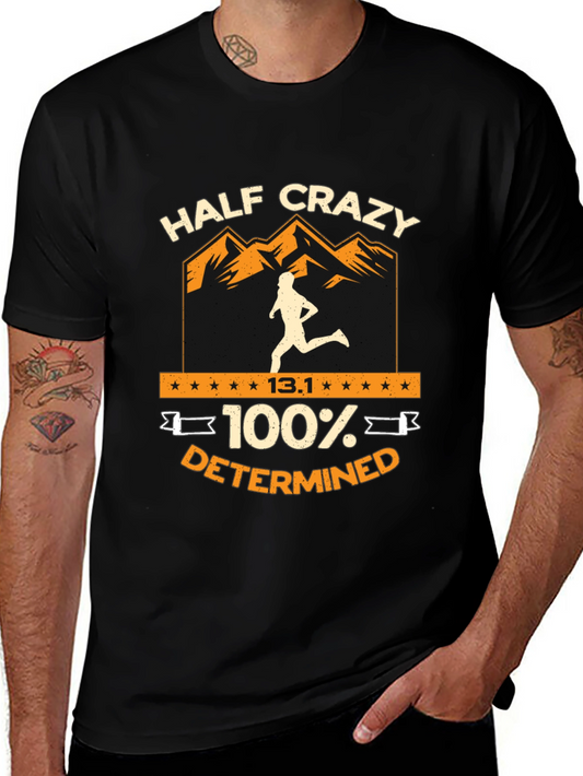 Half Crazy Marathoner Graphic Tee