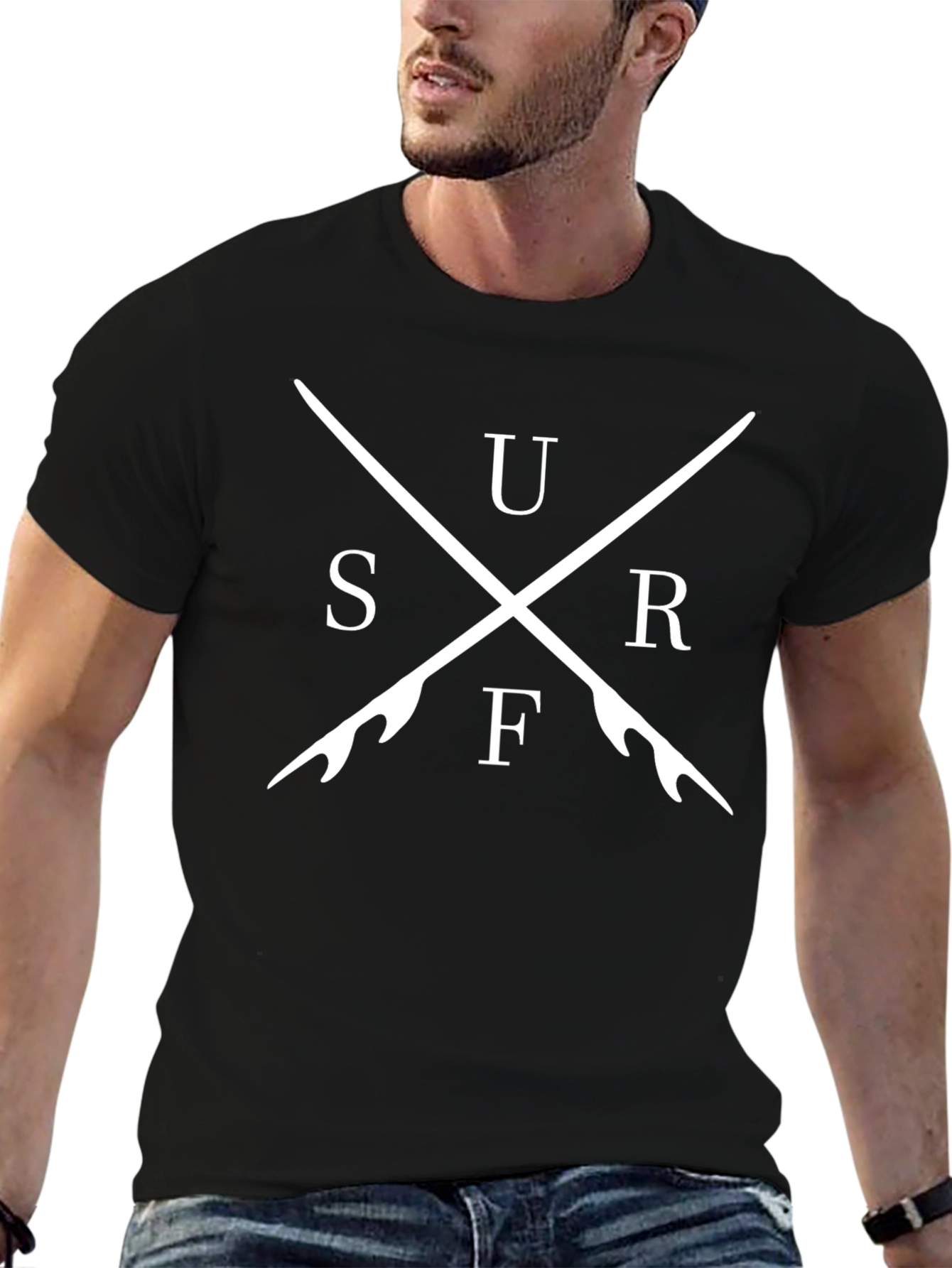 Surfboard Cross T-Shirt - Stylish Graphic Tee