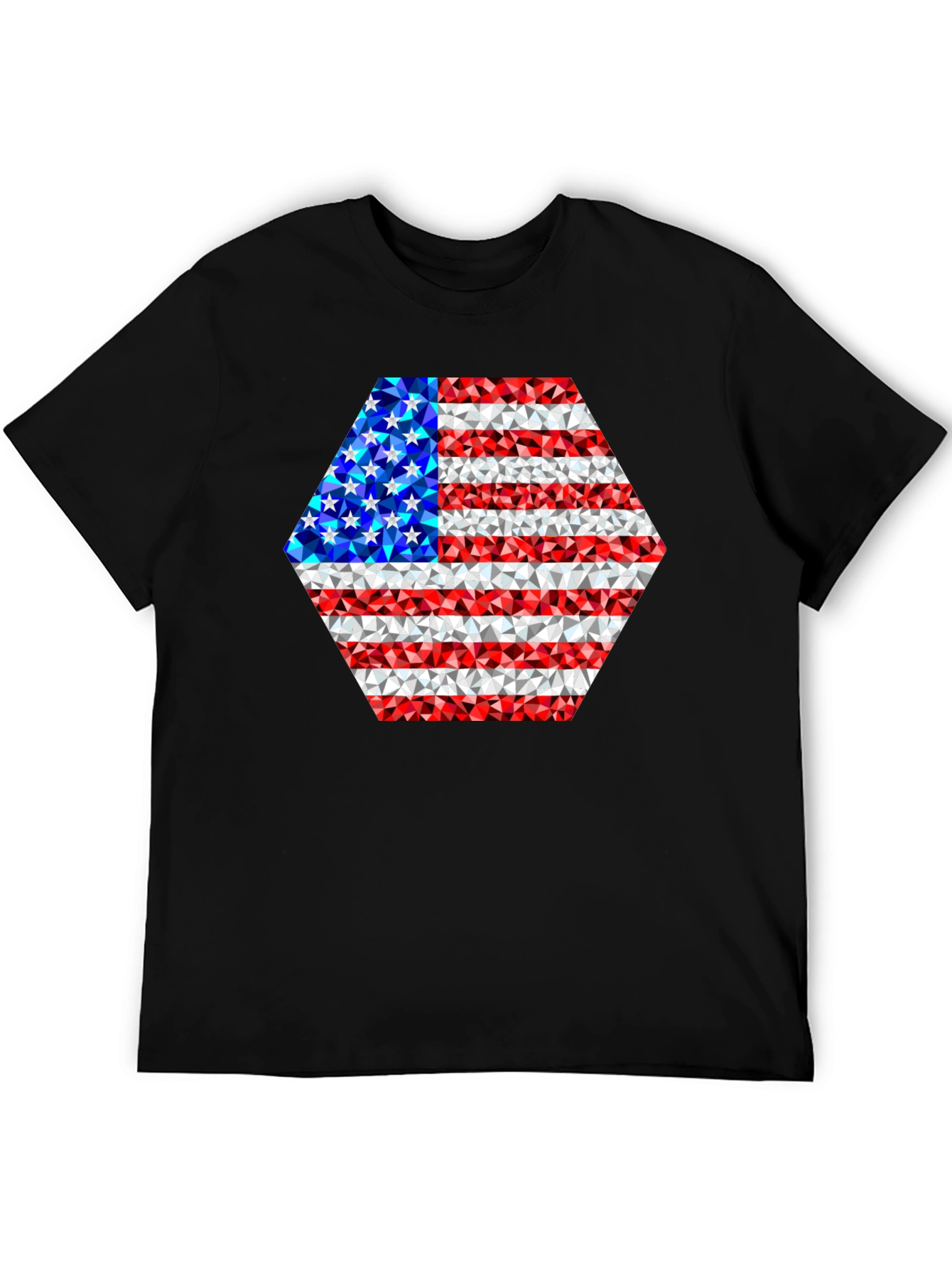 American Flag Geometric Design T-Shirt