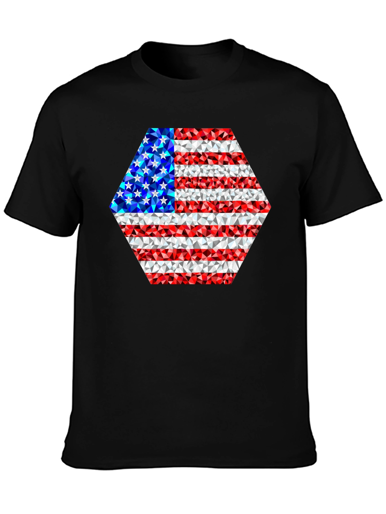 American Flag Geometric Design T-Shirt