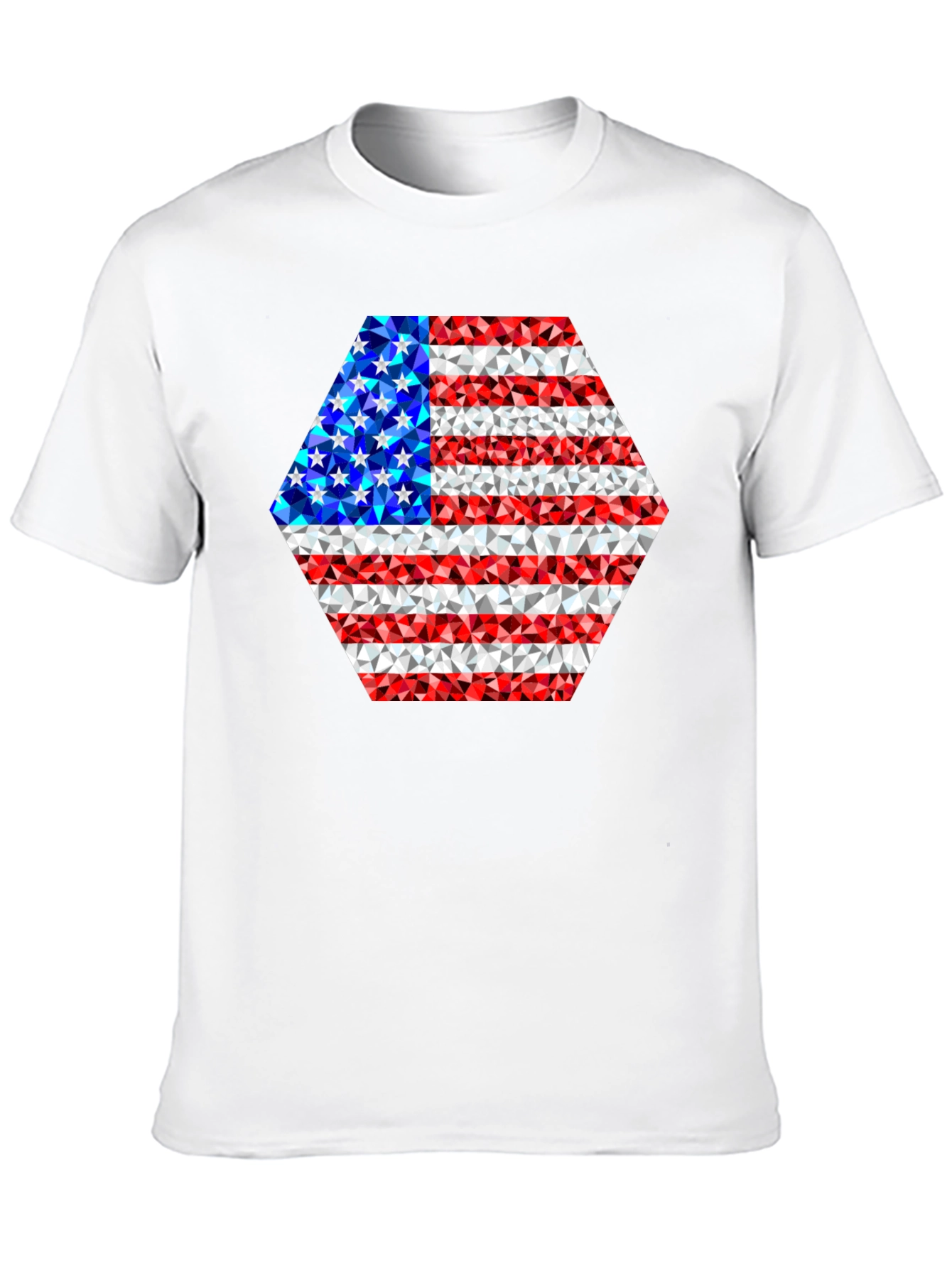 American Flag Geometric Design T-Shirt