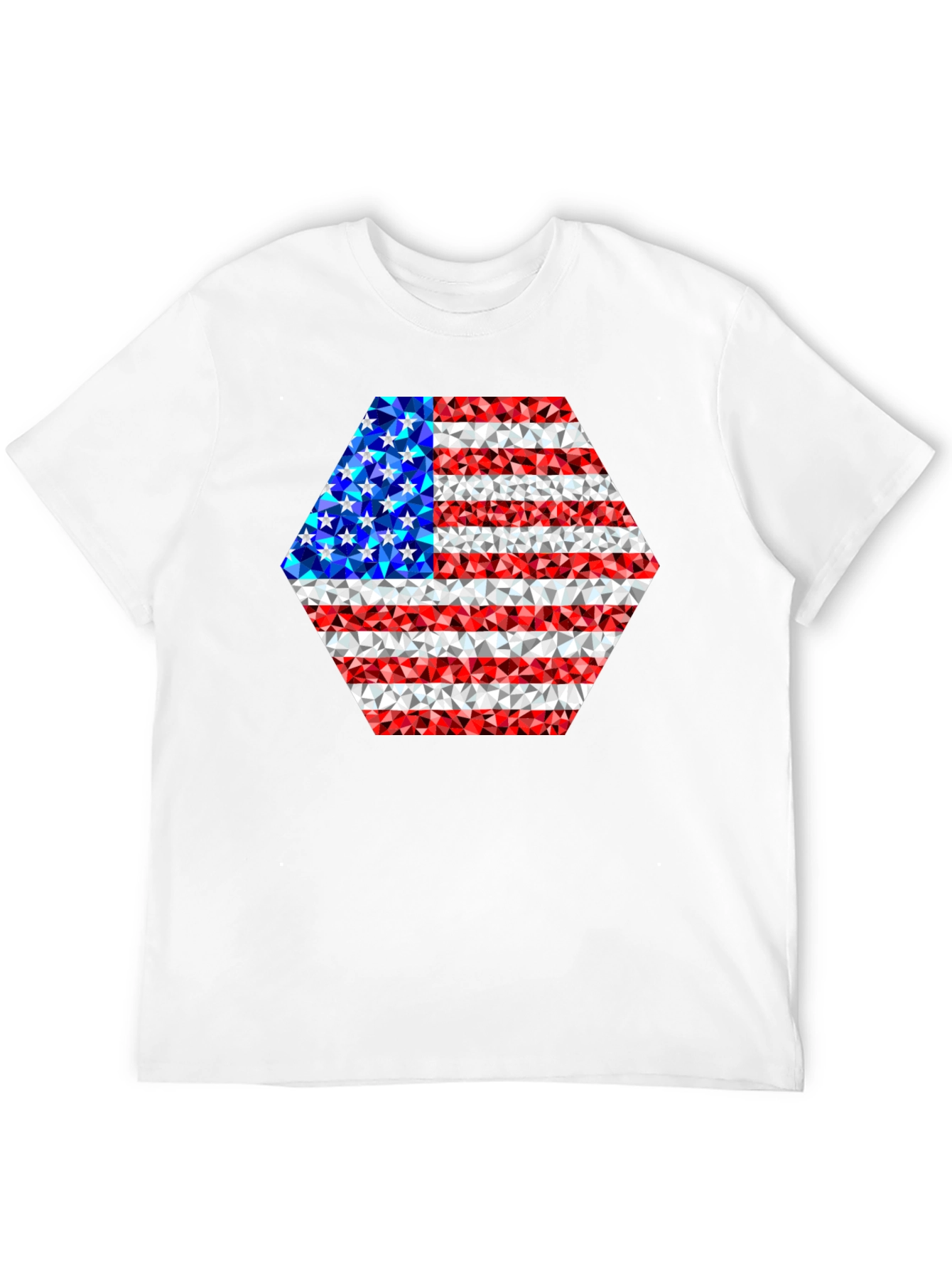 American Flag Geometric Design T-Shirt
