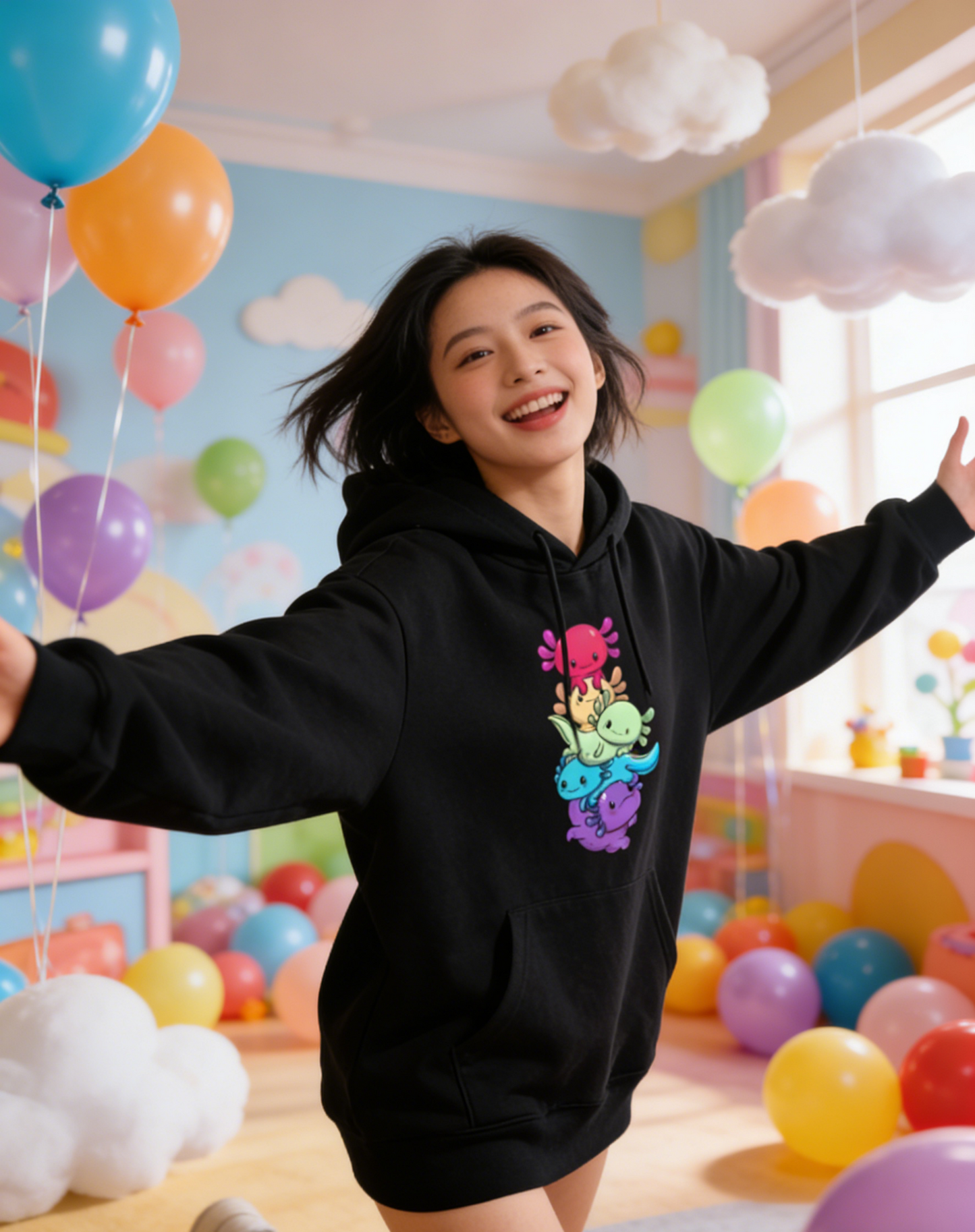 Pastel Stacked Monsters Hoodie