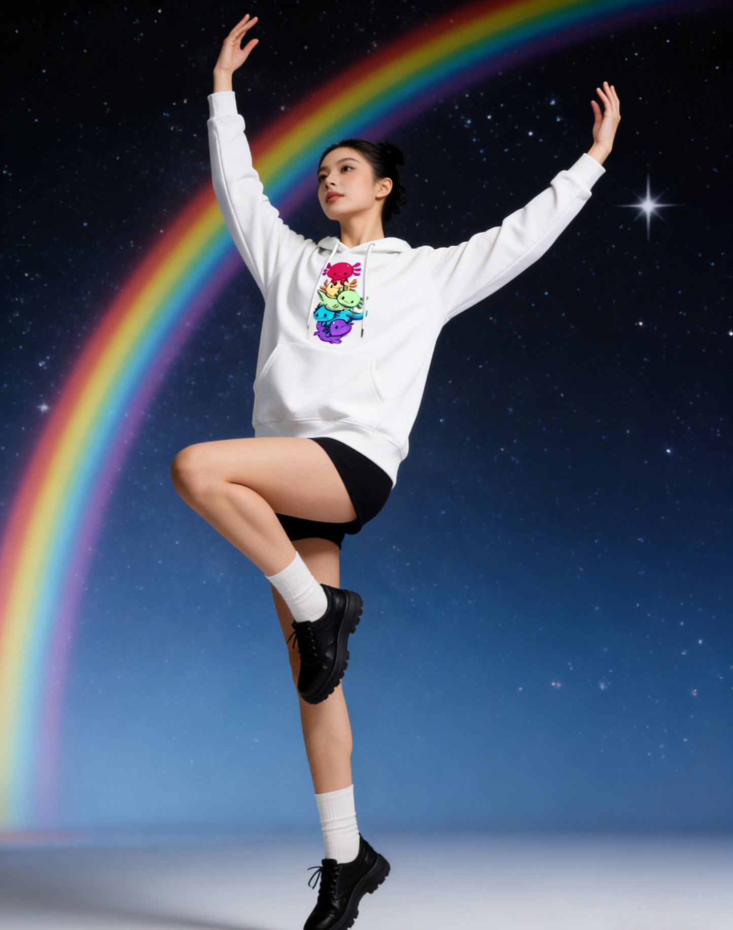 Pastel Stacked Monsters Hoodie