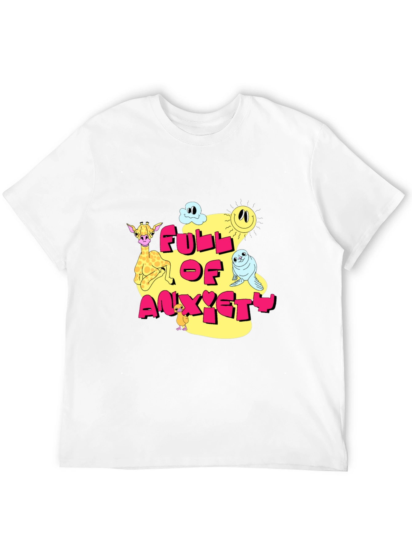 Full of Anxiety Cartoon Graphic Black Tee