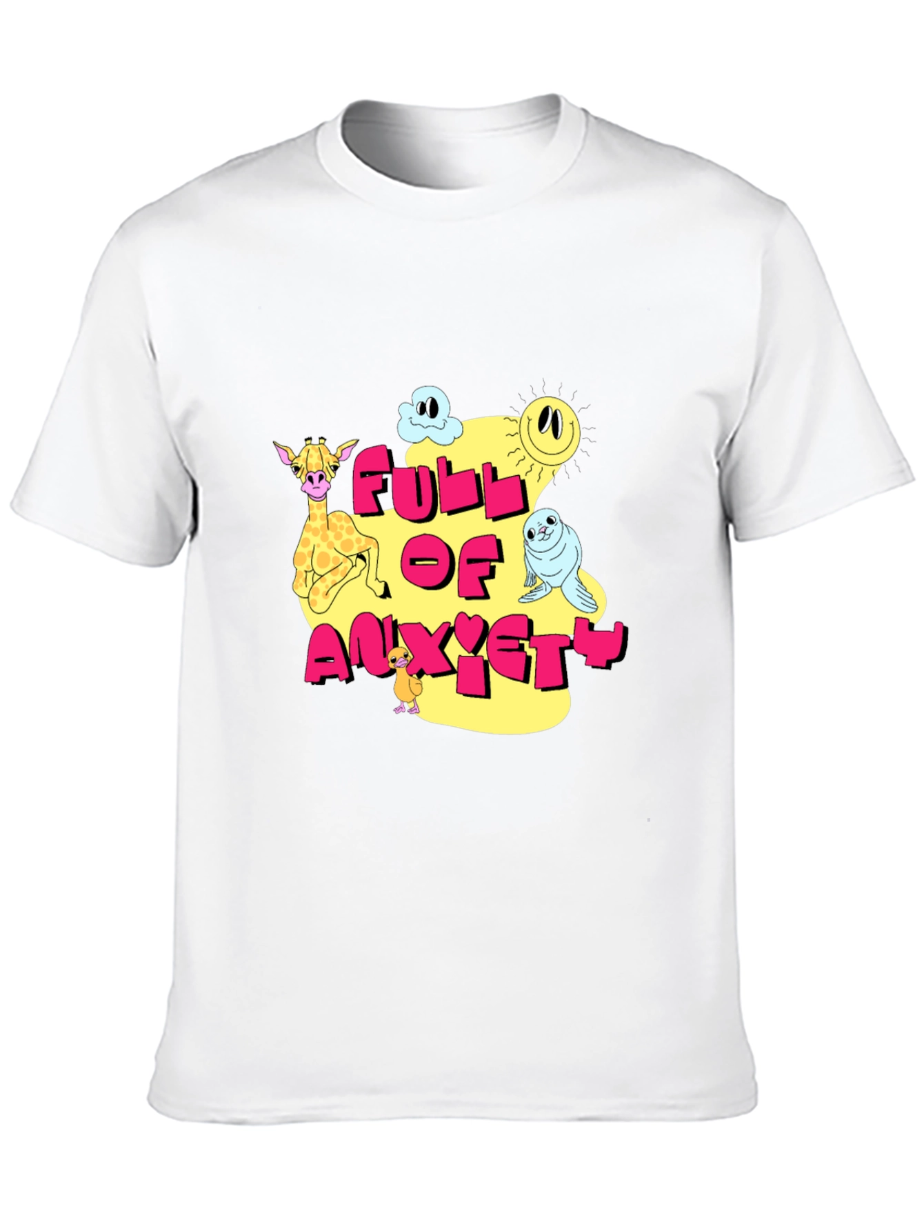 Full of Anxiety Cartoon Graphic Black Tee