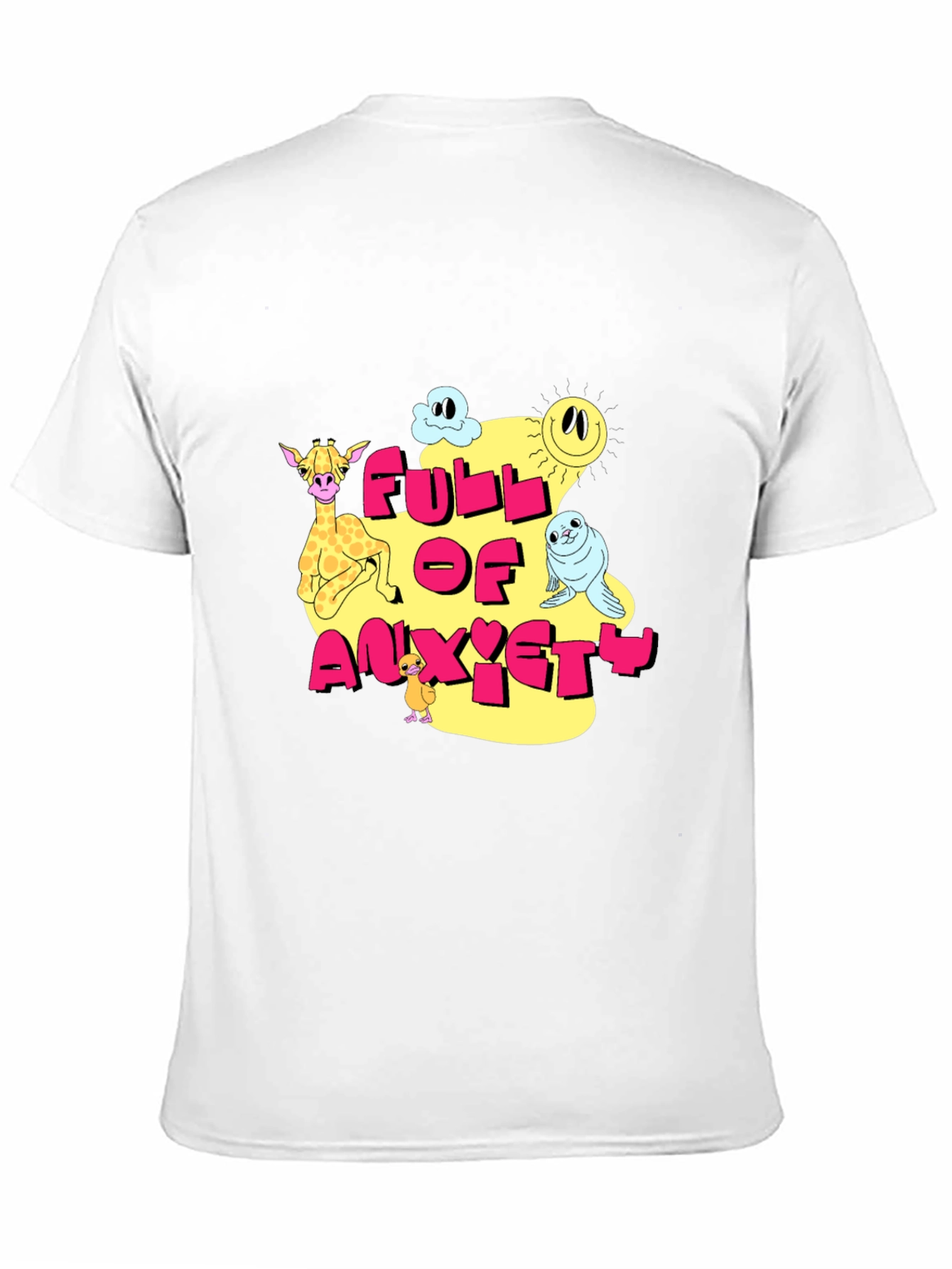 Full of Anxiety Cartoon Graphic Black Tee