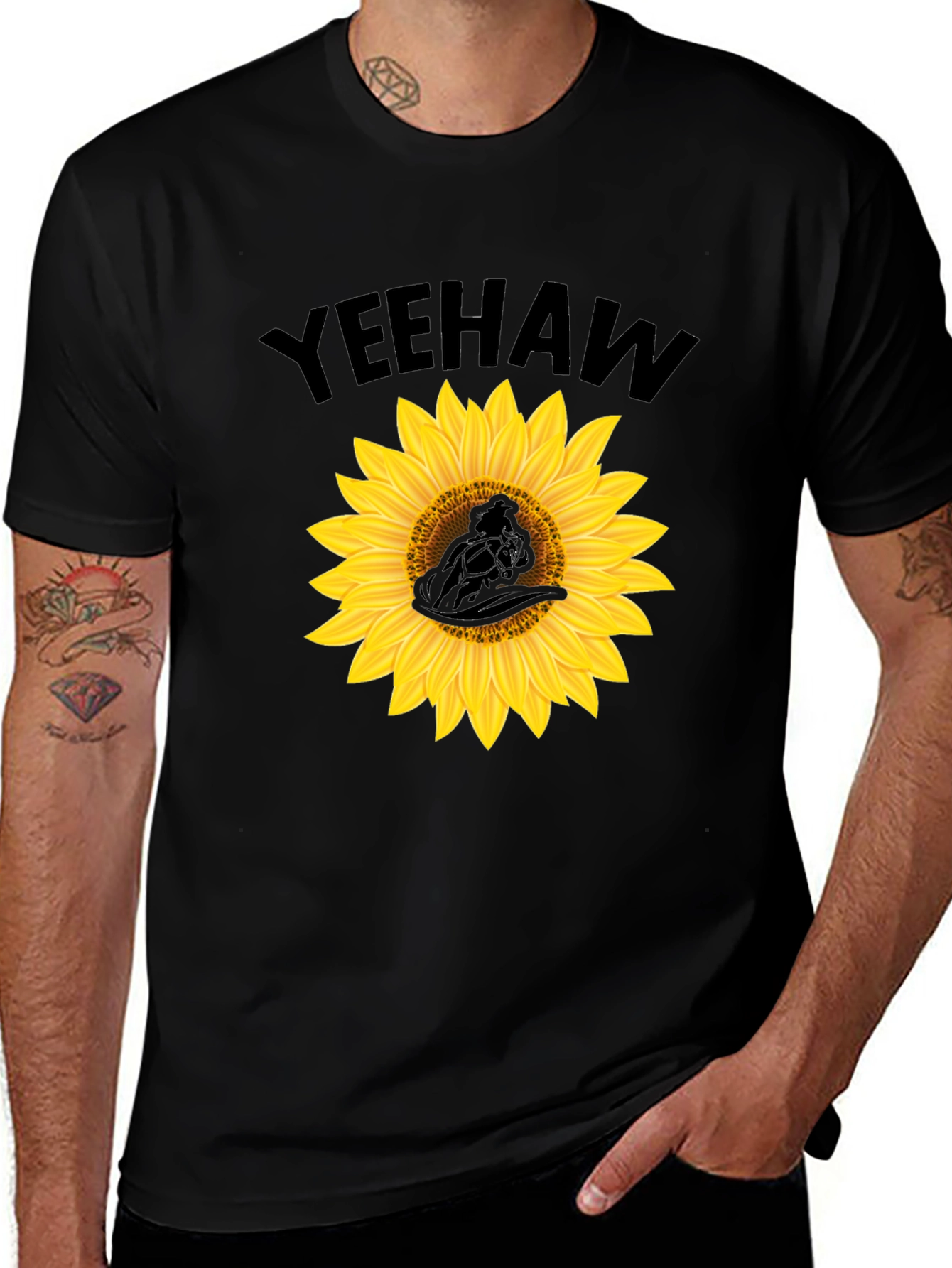 Yeehaw Sunflower Graphic Tee - Western Style Comfort
