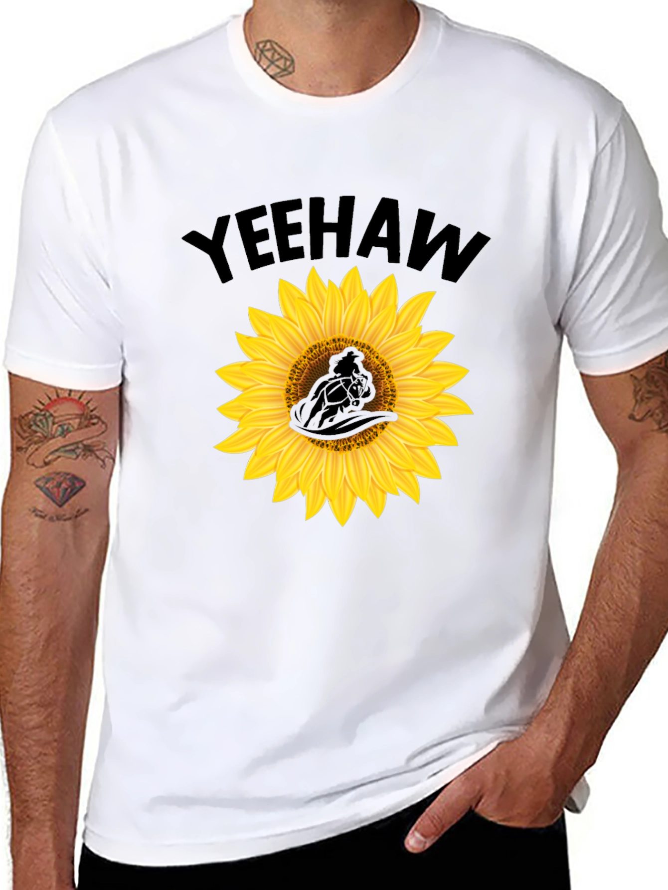 Yeehaw Sunflower Graphic Tee - Western Style Comfort