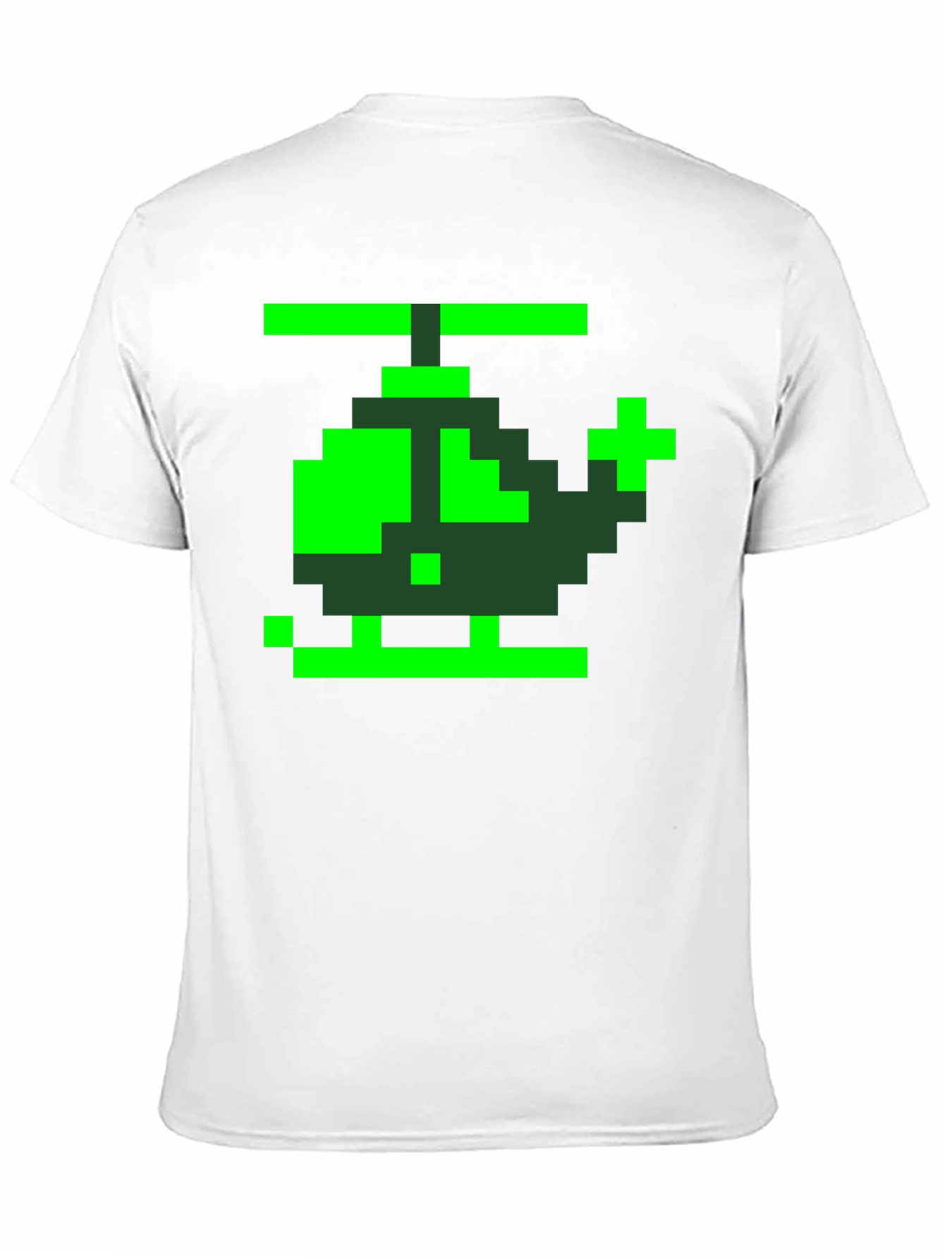 Retro Pixel Helicopter Graphic Tee - Black