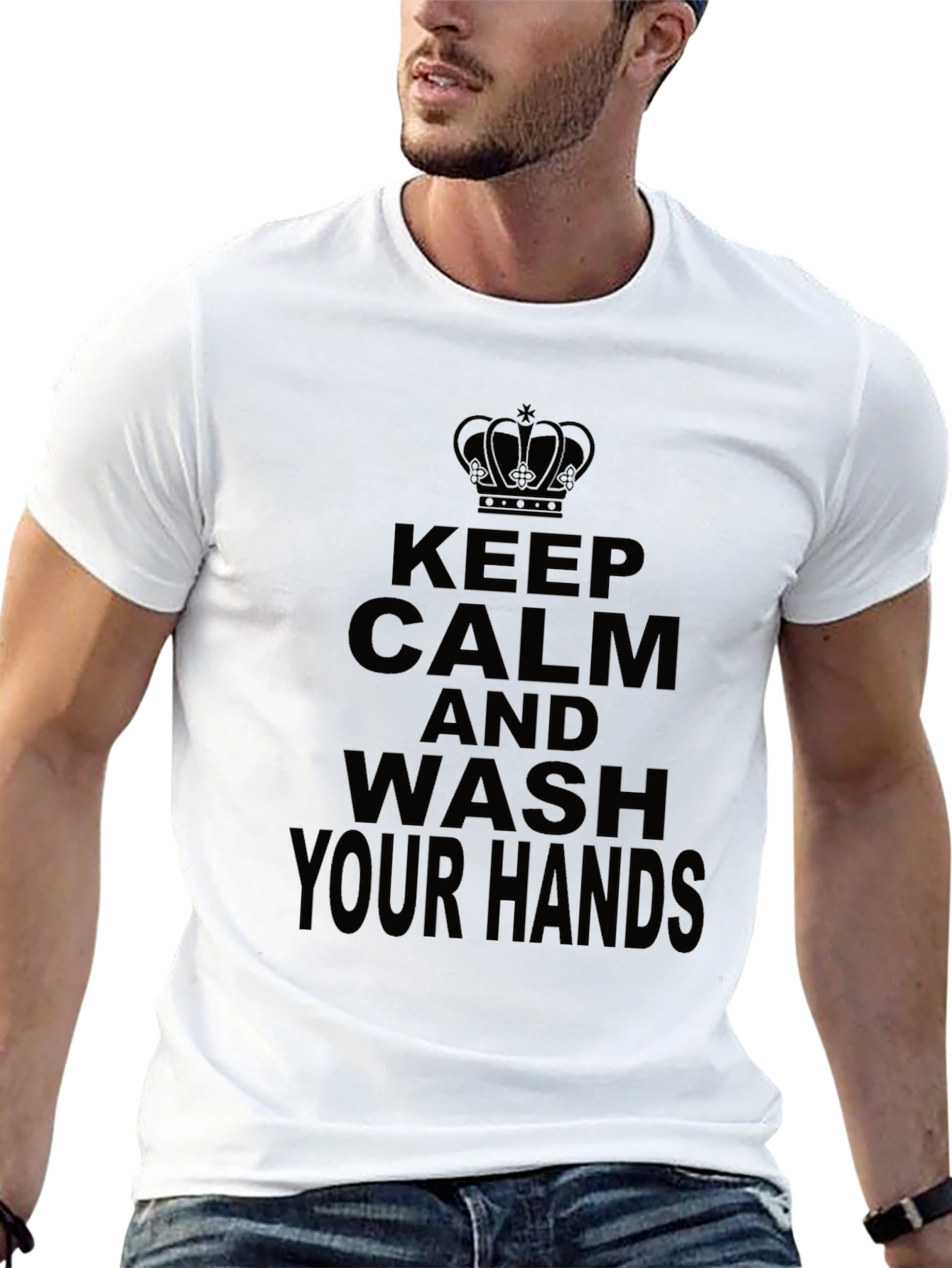 Keep Calm Wash Hands Novelty T-Shirt