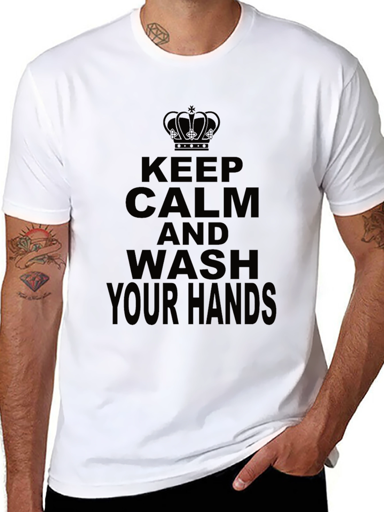Keep Calm Wash Hands Novelty T-Shirt