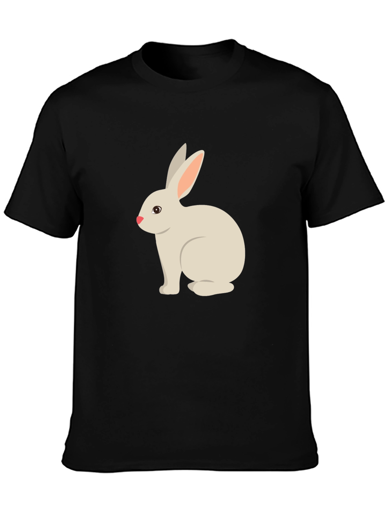 Cute Bunny Graphic Tee - Black T-Shirt