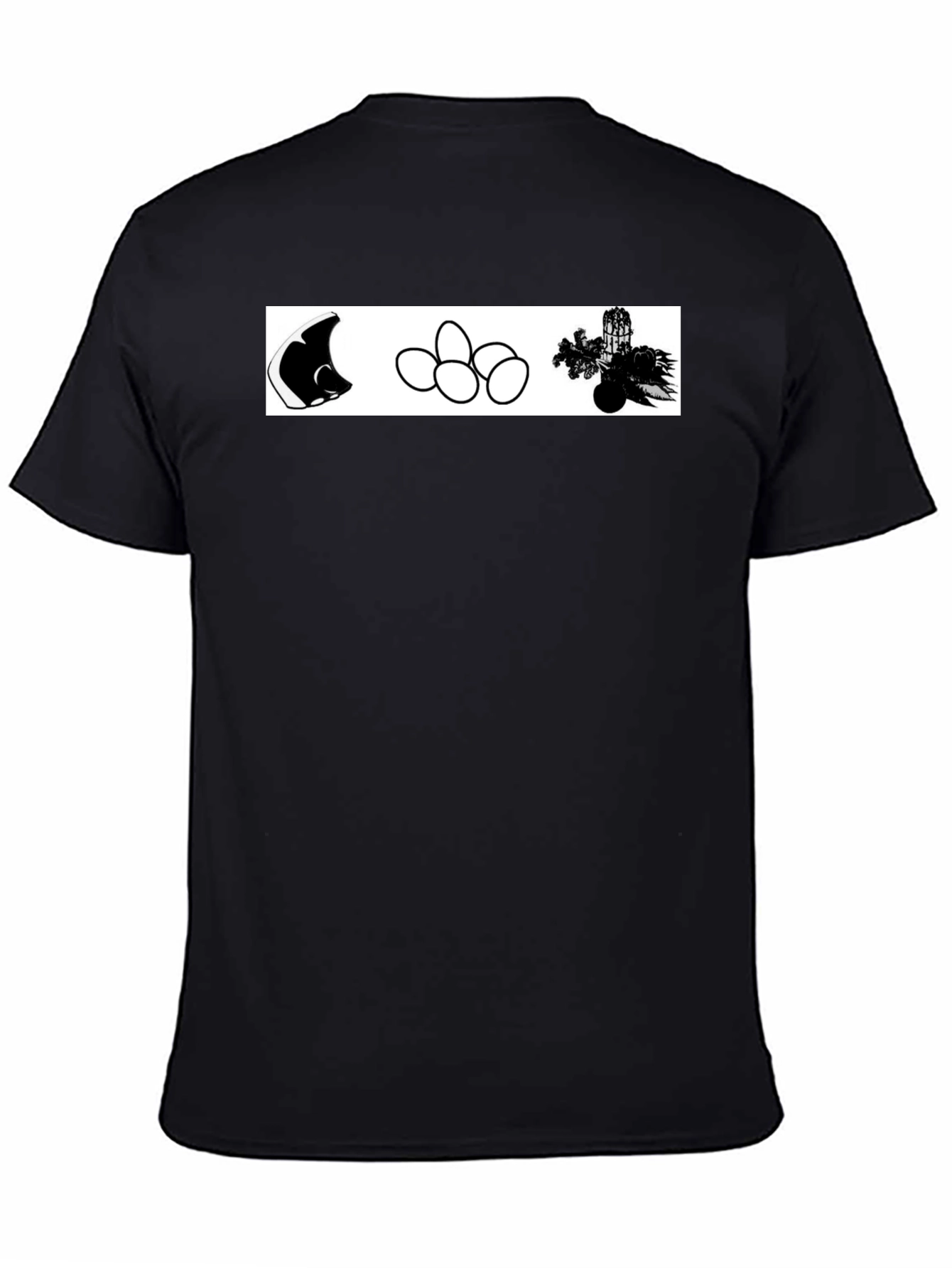 Mens Black T-shirt with Unique Graphic