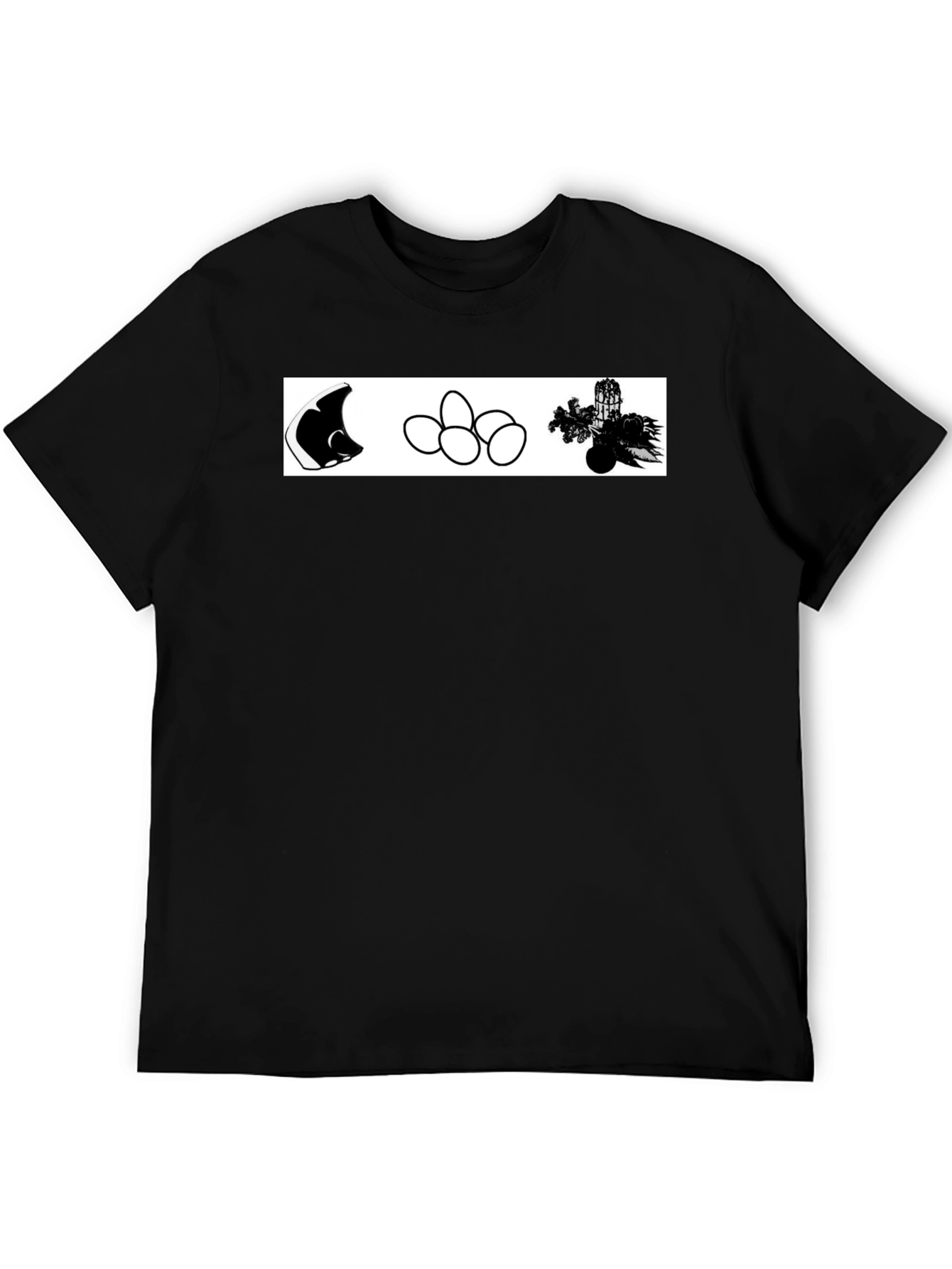 Mens Black T-shirt with Unique Graphic
