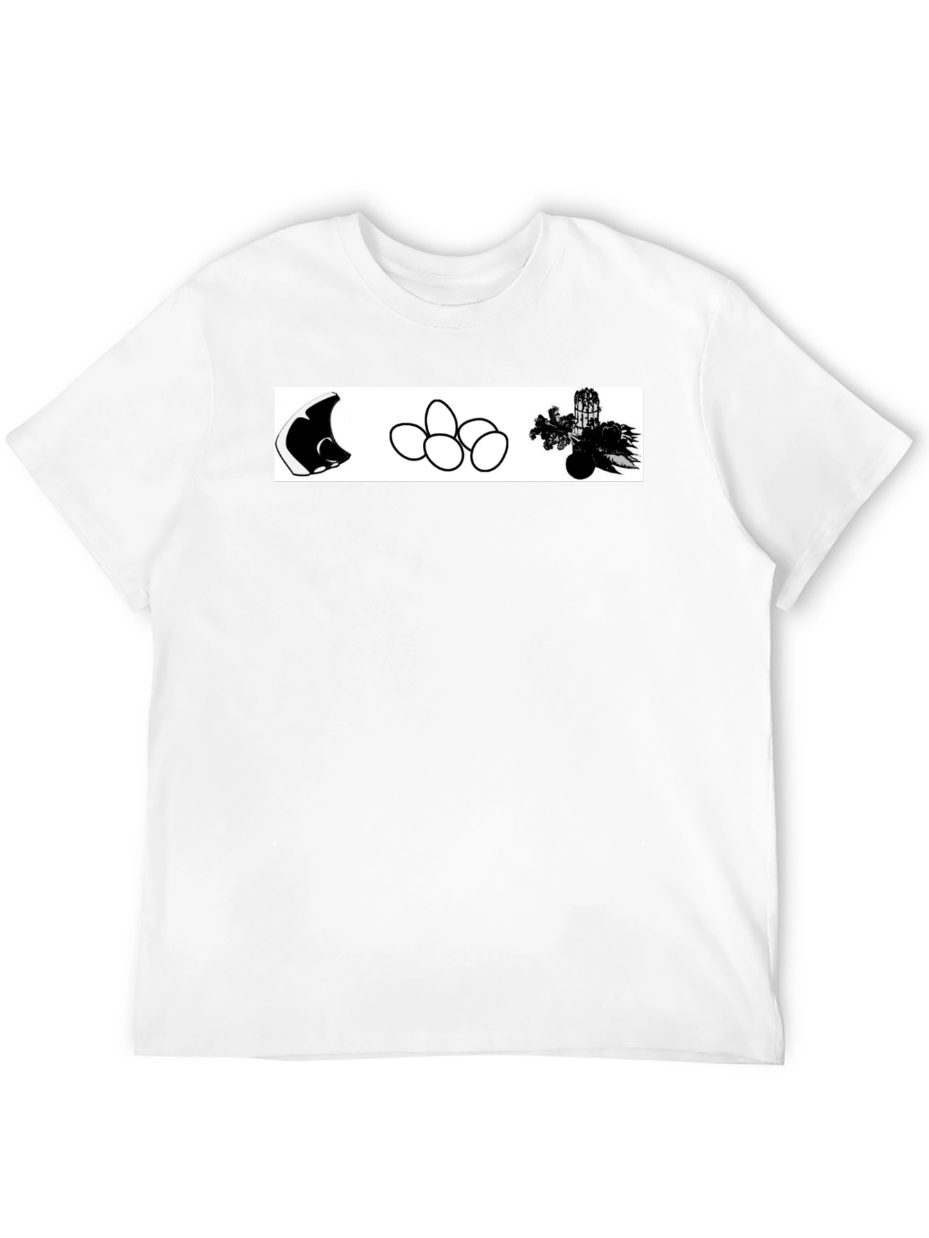 Mens Black T-shirt with Unique Graphic